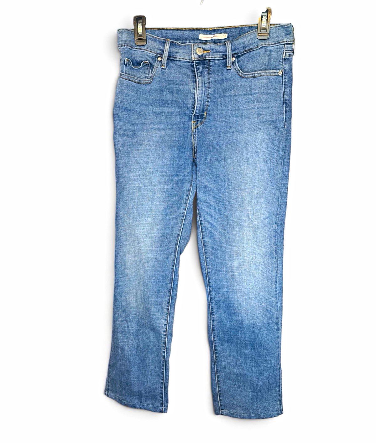 Levi’s Women’s 314 Shaping Straight. Medium Wash Blue Denim Jeans. Preowned