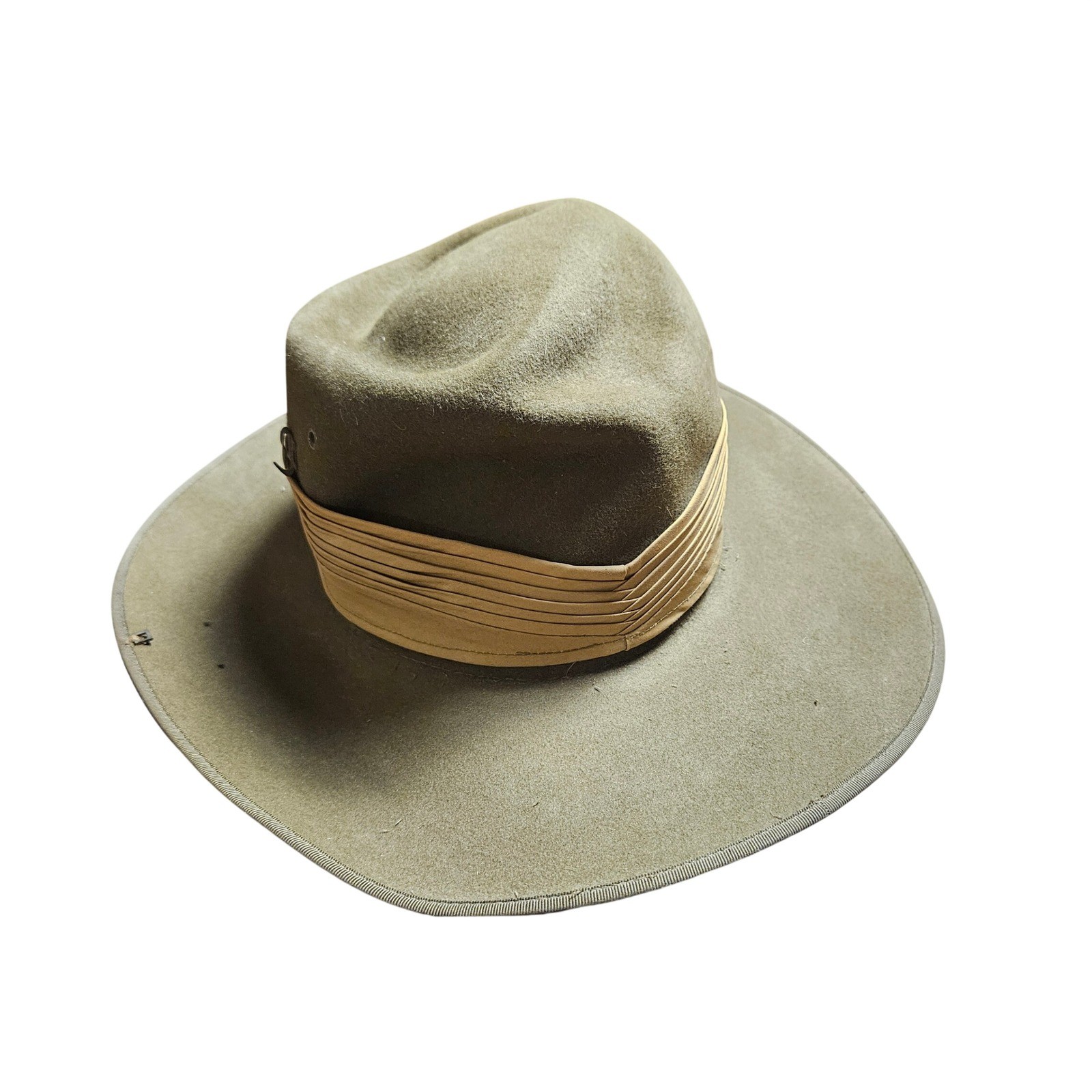 Akubra Australian Army Slouch Hat Military Pure Fur Felt 6 5/8 Puggaree Band