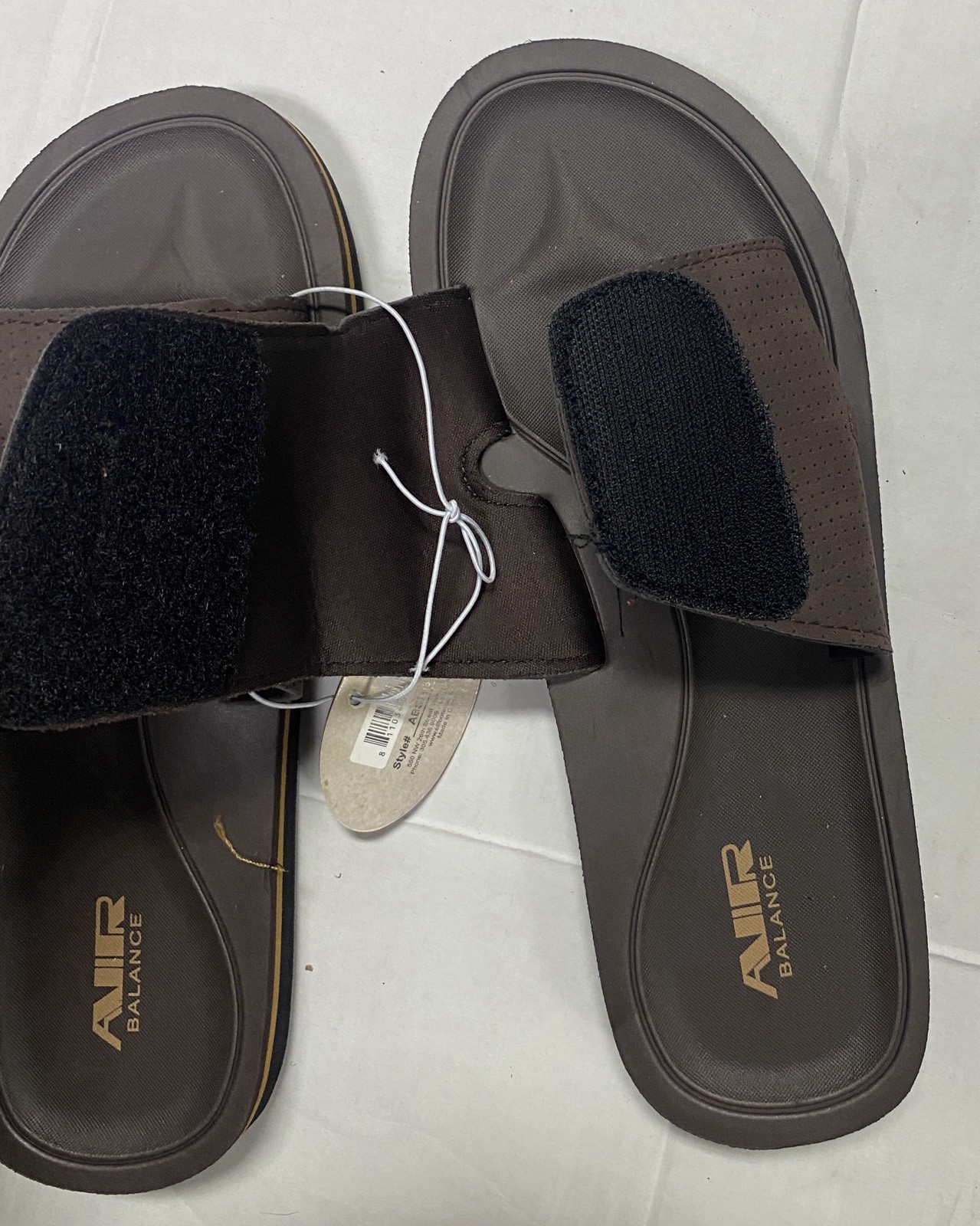 Air Balance Flip Flops Adjustable Tan Slide Sandals Men’s Size 8 9 10 11 12 13