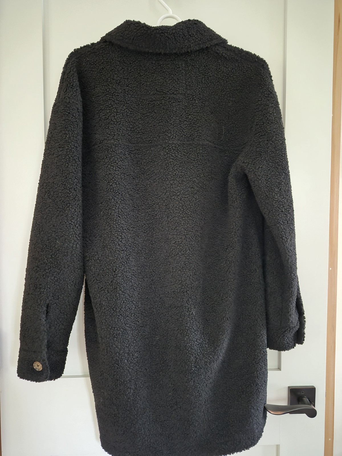 NEW Lucky Brand Teddy Sherpa Jacket Shacket Lined Oversized Black Sz XS & S