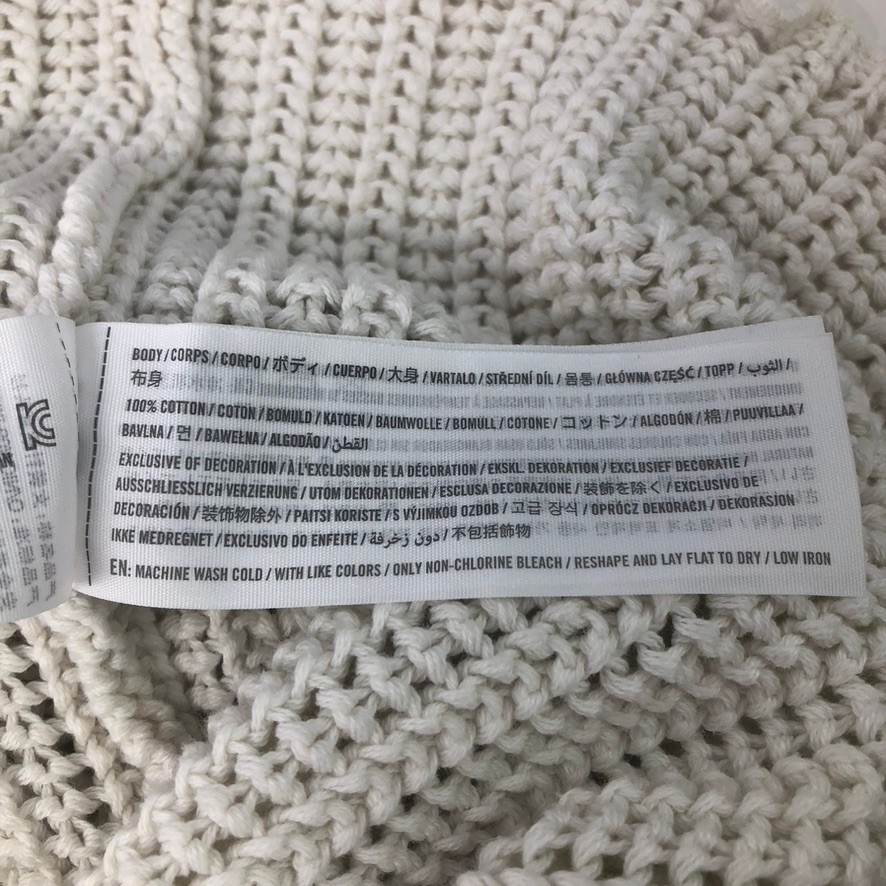 Abercrombie & Fitch Open Knit Cropped Sweater Size S White 100% Cotton