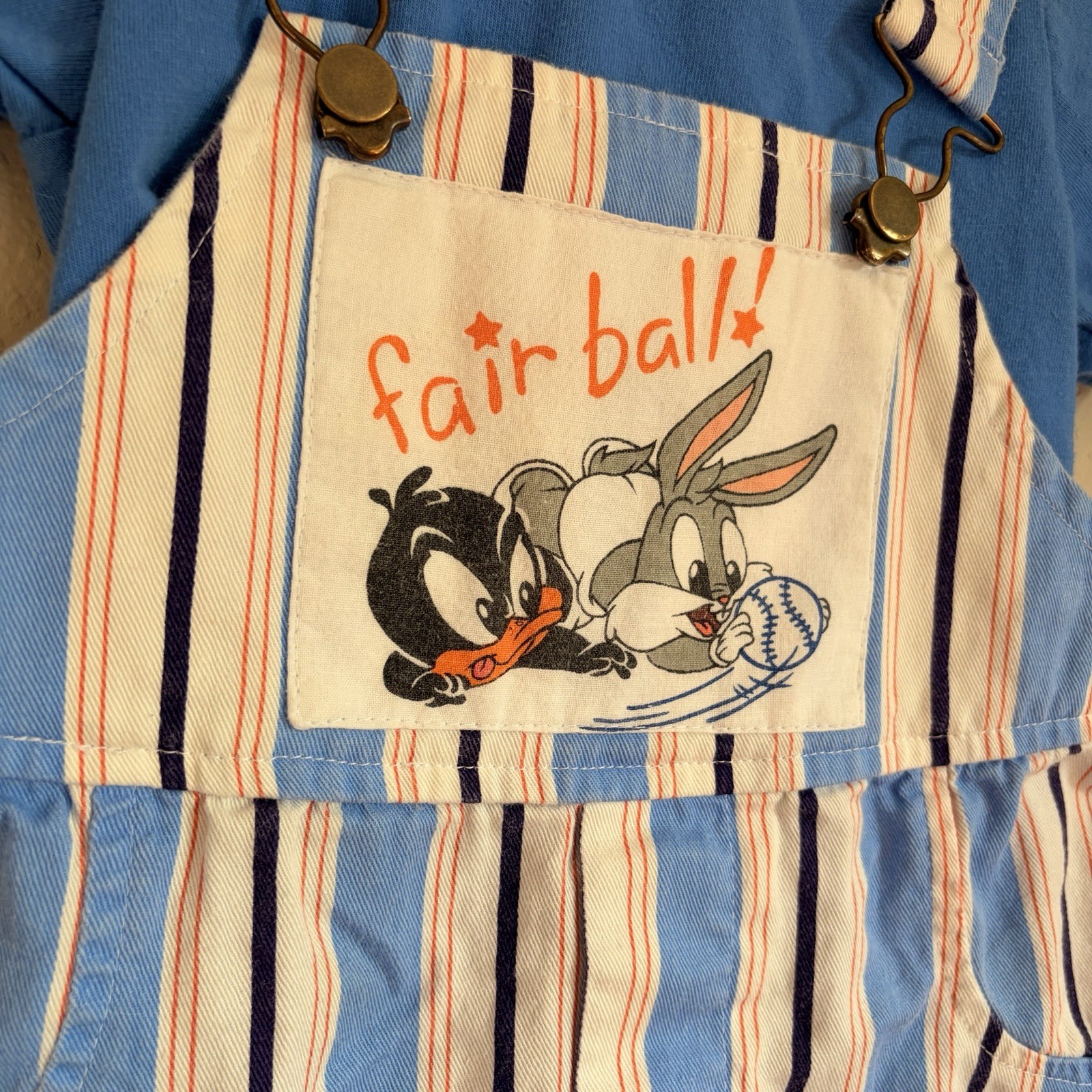 Vintage 90s Warner Bros Looney Tunes Baby Overalls 12 Mo Tweety Bird Sylvester