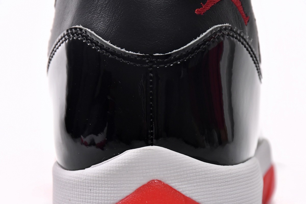 Air Jordan 11 Retro Bred 378037-061 Black Red Patent Leather Basketball Shoes