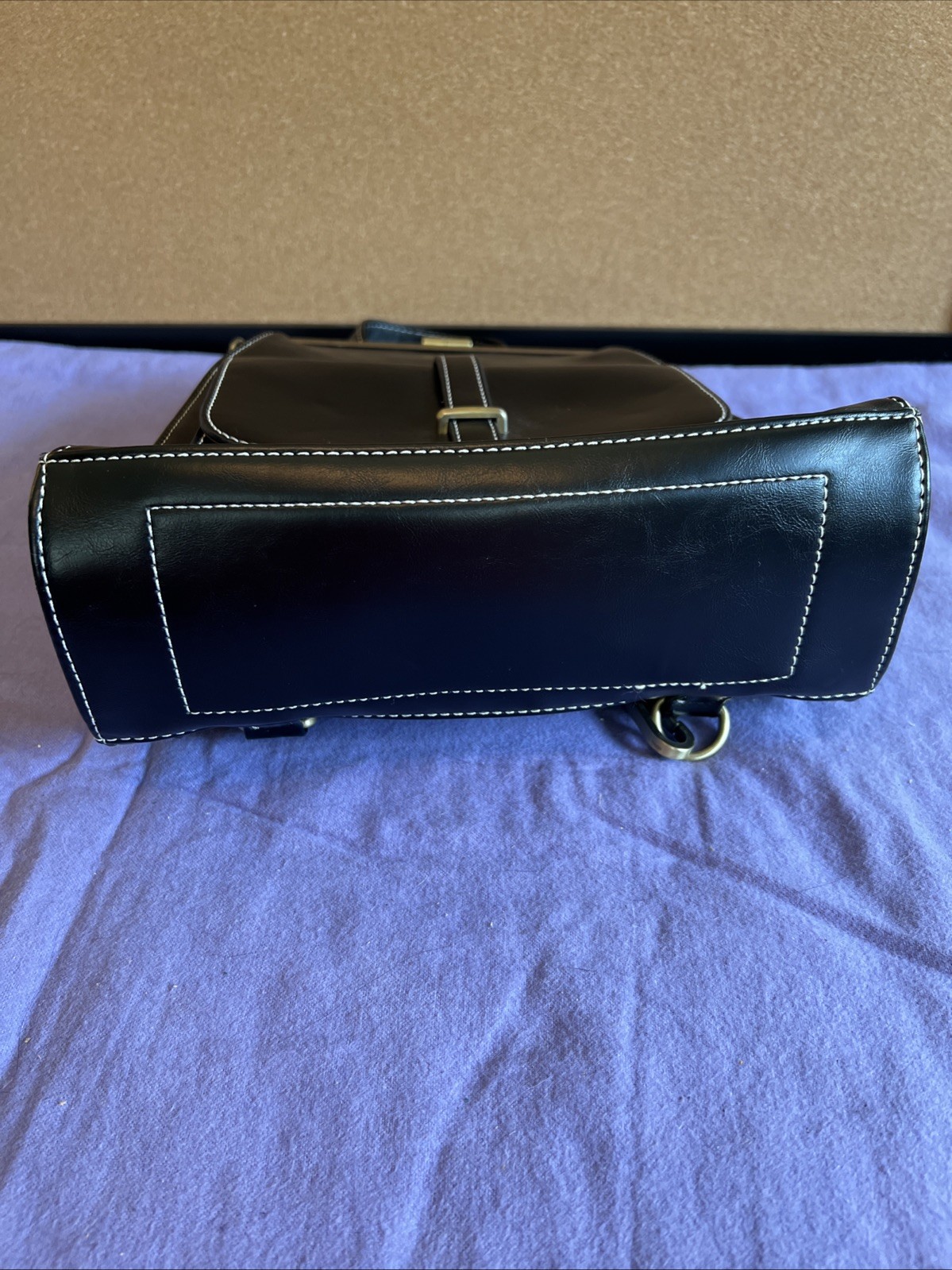 ECOSUSI Black Faux Leather Backpack Satchel Excellent Condition!
