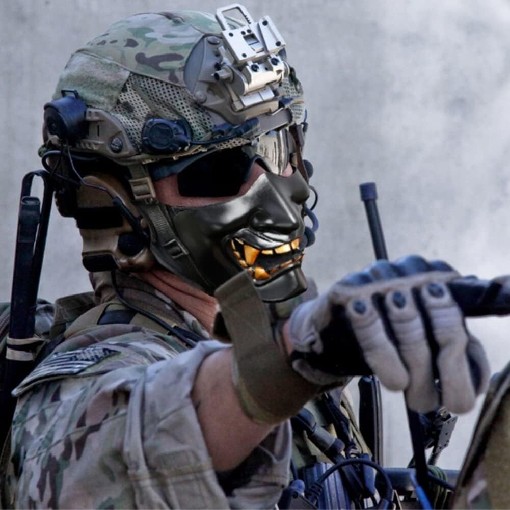 Tactical Airsoft Half Face Mask Evil Demon Monster Protective Mask for Halloween