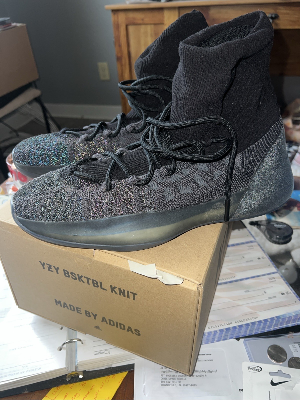 Perfect Condition + Box Adidas Yeezy Basketball Knit Slate Onyx Men’s Size 10.5