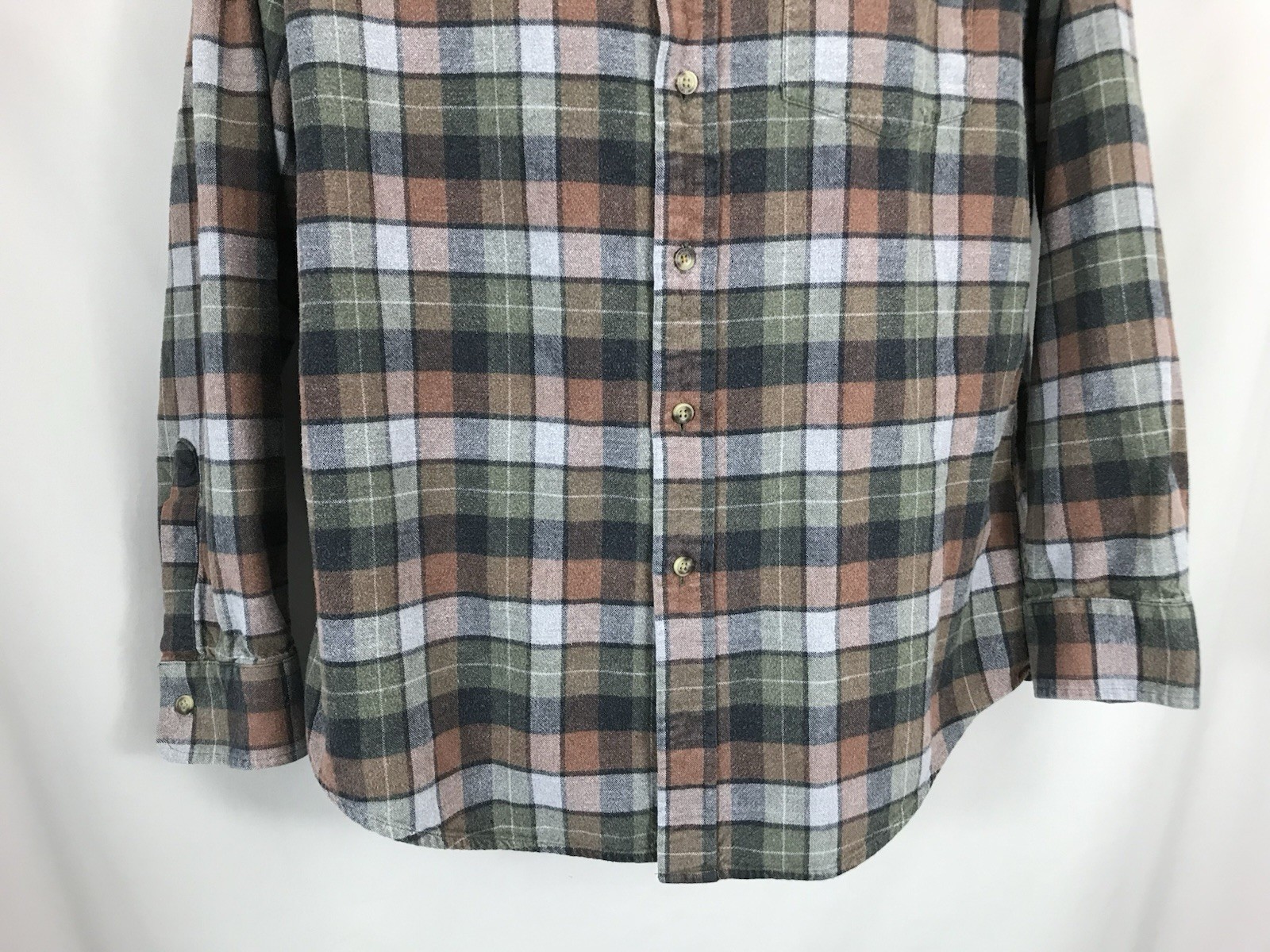 Pendleton Mason Shirt Mens Large Faded Worn Gray Multicolor Button Down