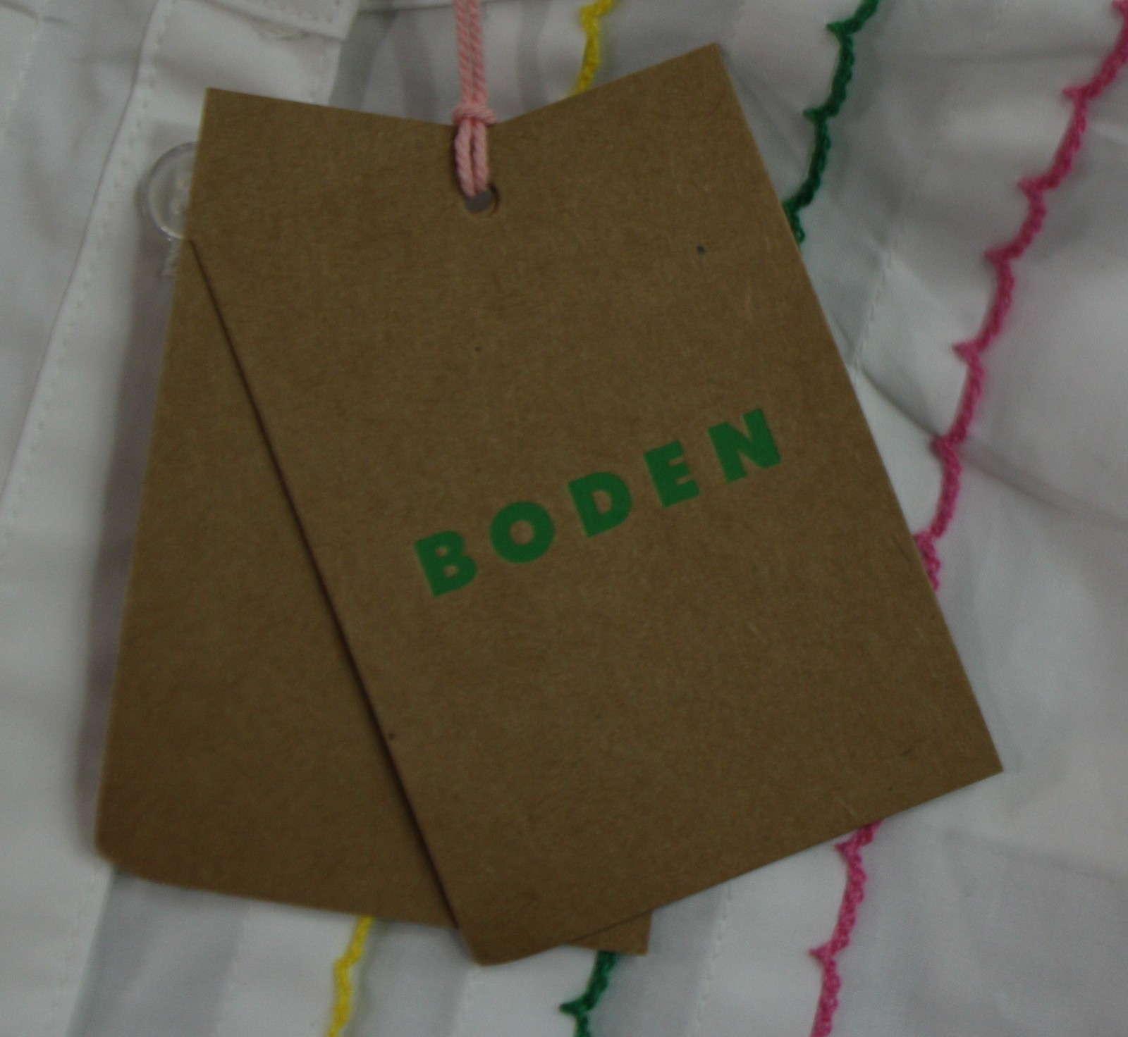 Boden Women’s Felicity Cotton Blouse CA4 White Multi Stitch Size US:16-18 UK:20