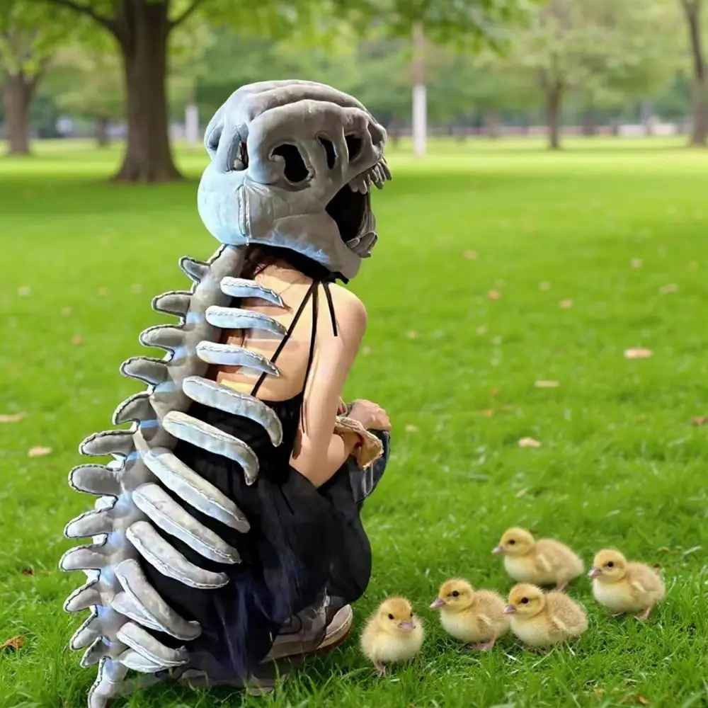 3D Dinosaur Skeleton Plush Toy 75cm Funny Soft Comfortable Cosplay Kids Gift