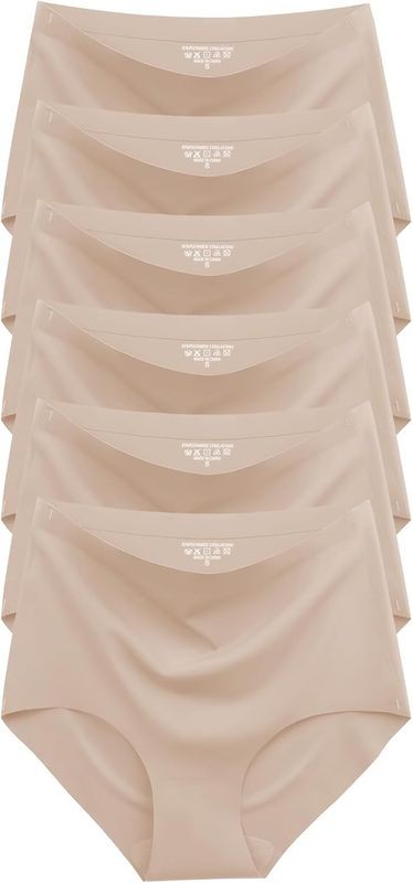 Womens Underwear Seamless High Waisted Briefs Silky Stretch No Show Breathable