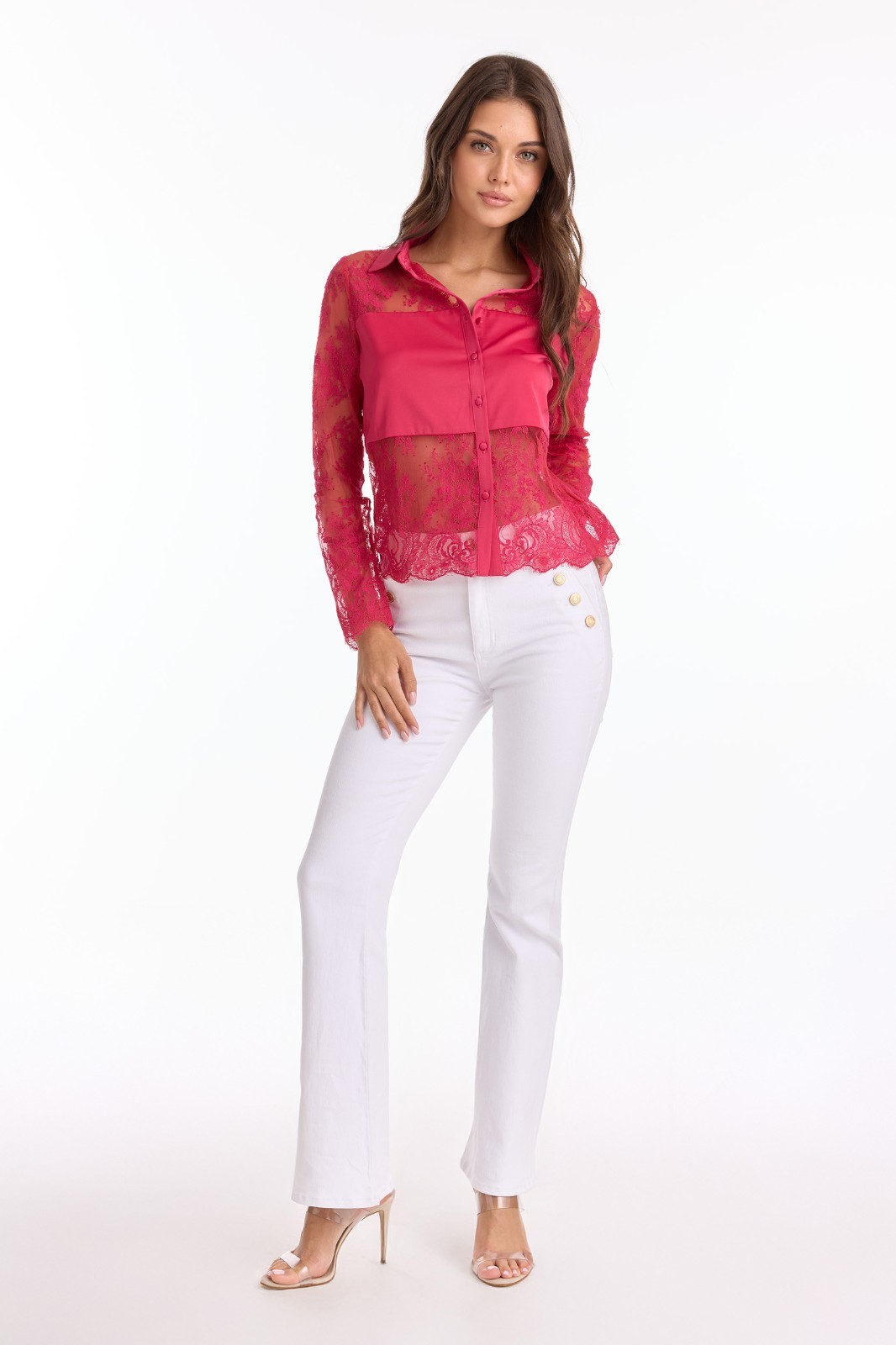 Vienna Lace Blouse Fuchsia THE NOLI SHOP
