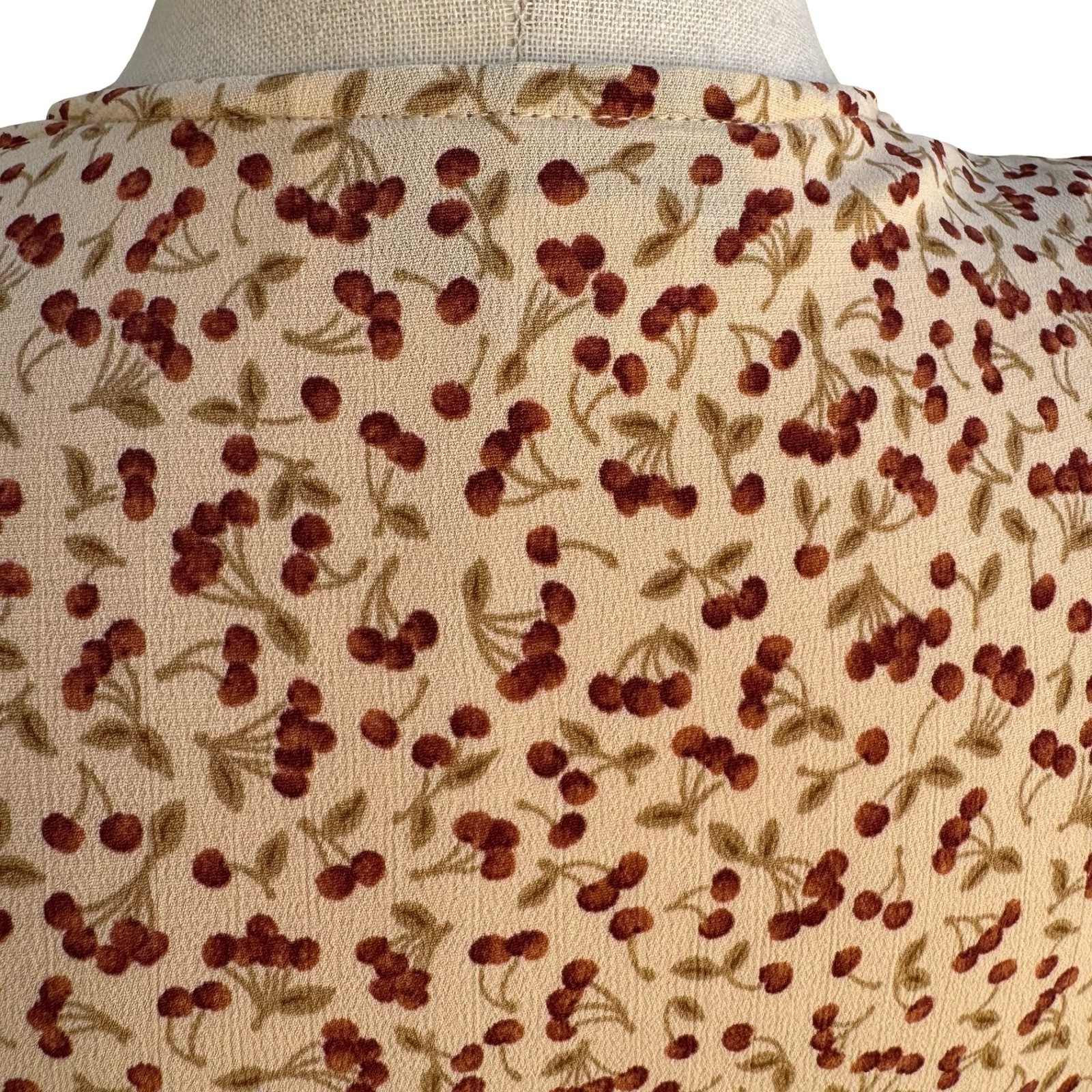 Laundry Vintage 90s Cherry Print Pinup Coquette Rockabilly Midi Dress Sundress