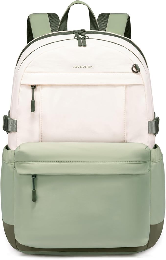 NWT LOVEVOOK Women’s Backpack, 15.6 Inch Laptop, School Backpack GREEN/BEIGE
