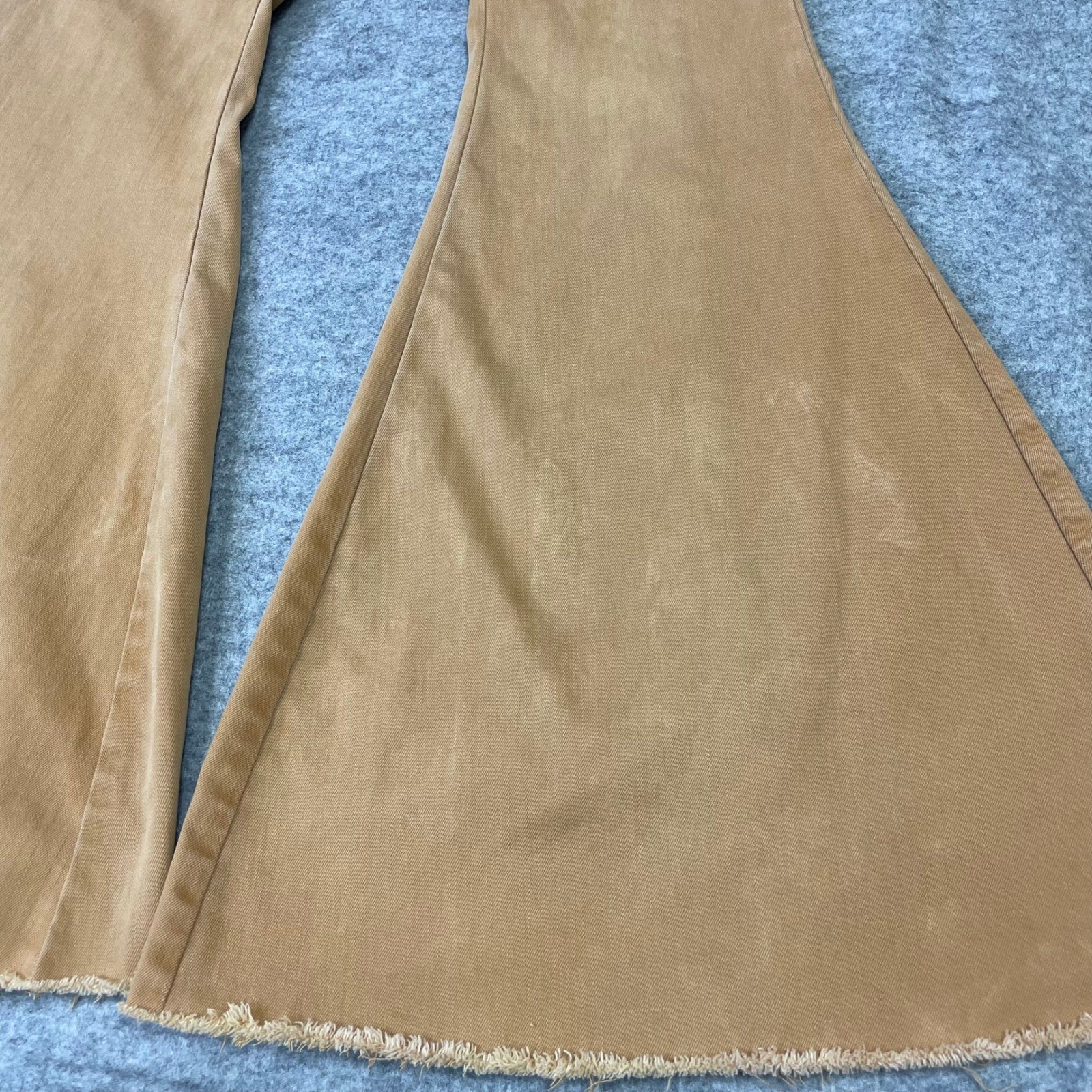 We The Free People Lace Up Back Curvy Just Float On Flare Jeans 29 Tan Boho