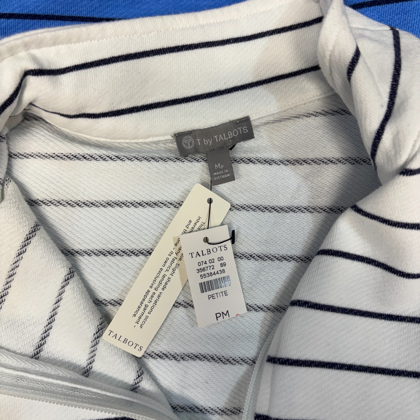T by Talbots Women 1/4 Zip Pullover Top Sweater Size MP Medium Petite C121 -16