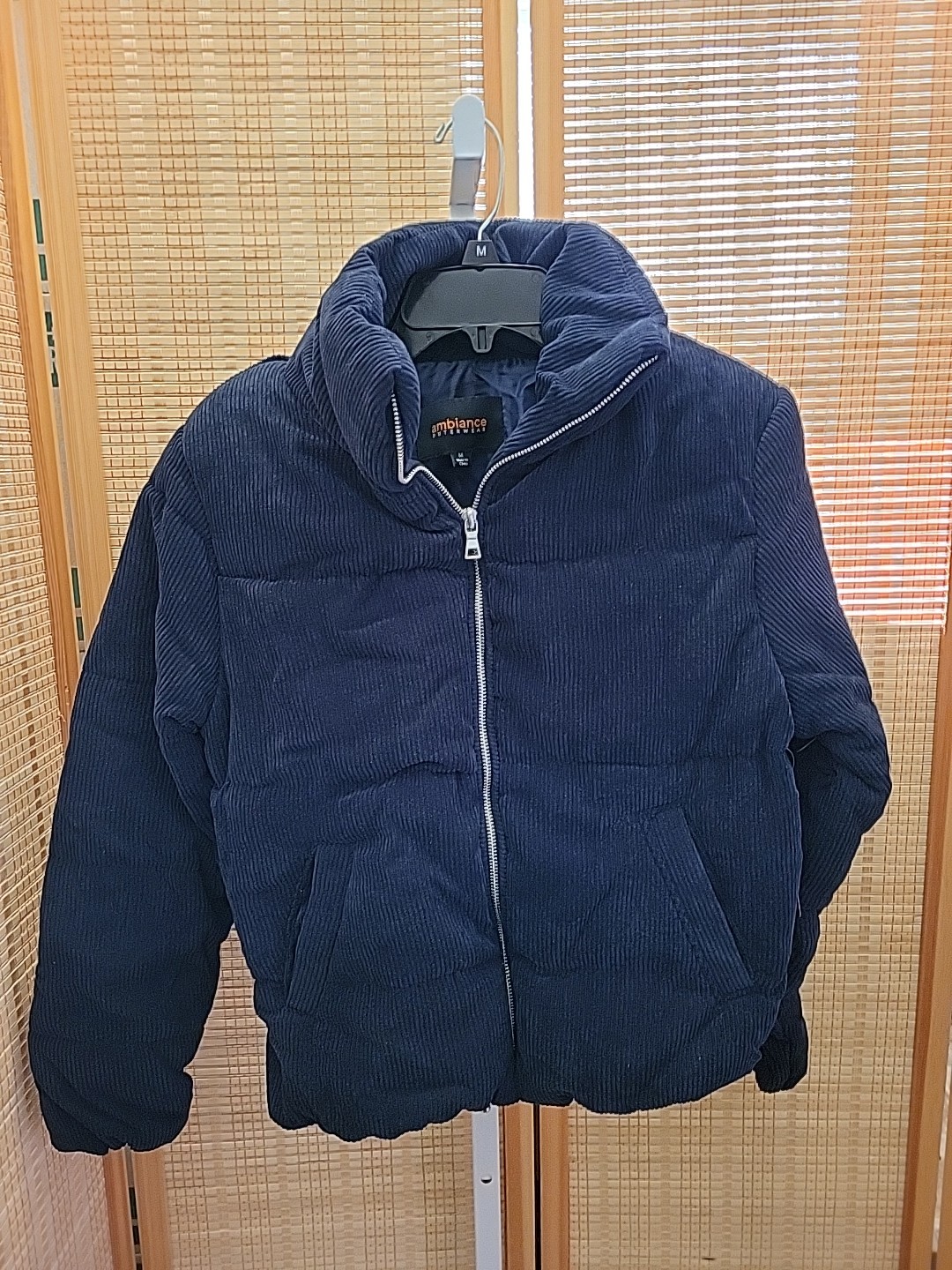 Ambiance Outerwear Jackets Womens Size Medium Blue Polyester Pockets Zipper