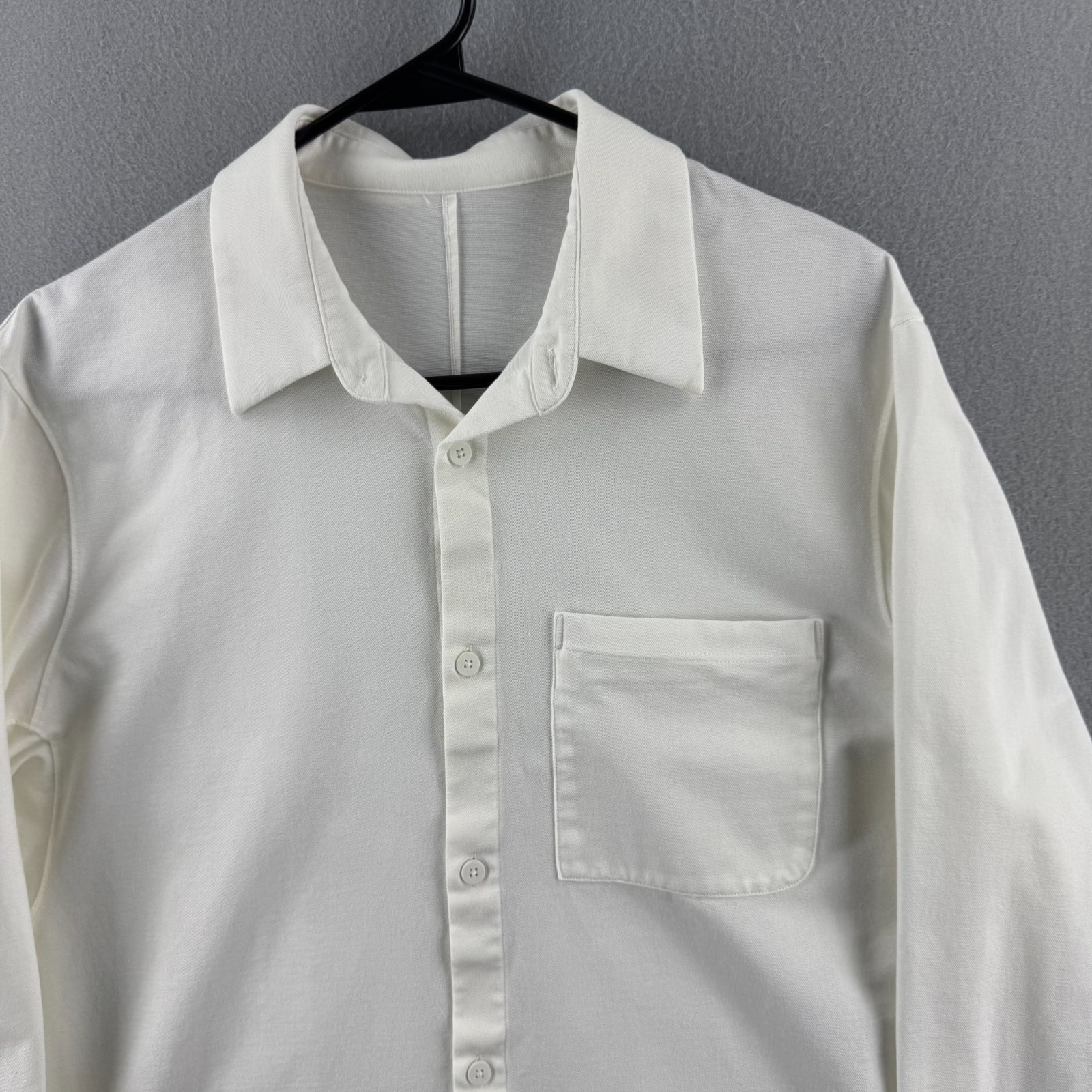 Lululemon Shirt Mens Large White Commission Button Up Long Sleeve SEE DETAILS