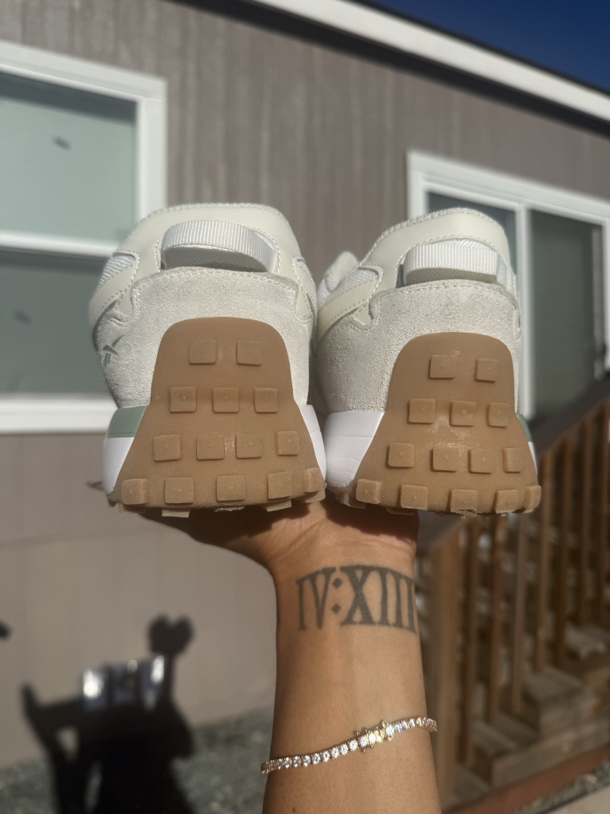 Reebok Classic Leather Lifestyle Sneakers | Cream Sage Green Gum Sole Size 11.5