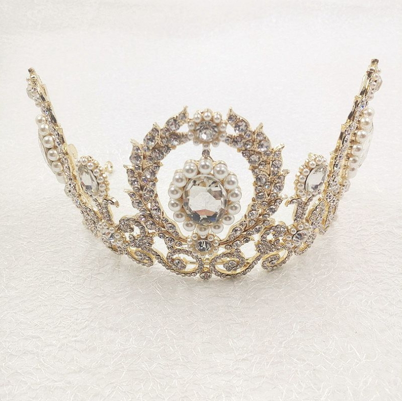 9cm Tall Crystal Tiara Earrings Set Wedding Queen Princess Prom Crown – 5 Colors