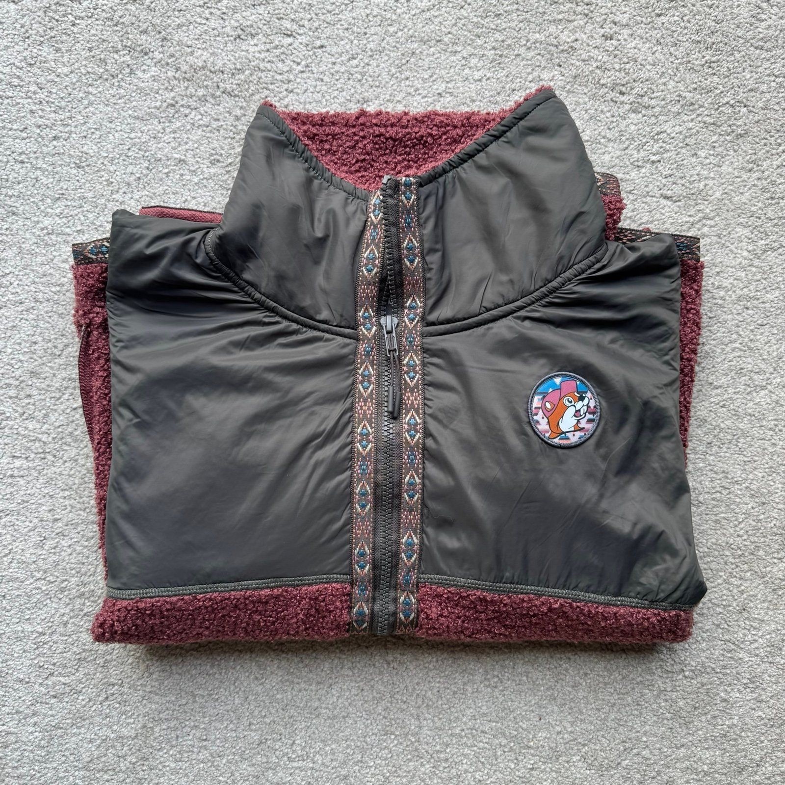 Buc-ee’s Womens Fall 2023 Berber Colorblock Fleece Zip Jacket