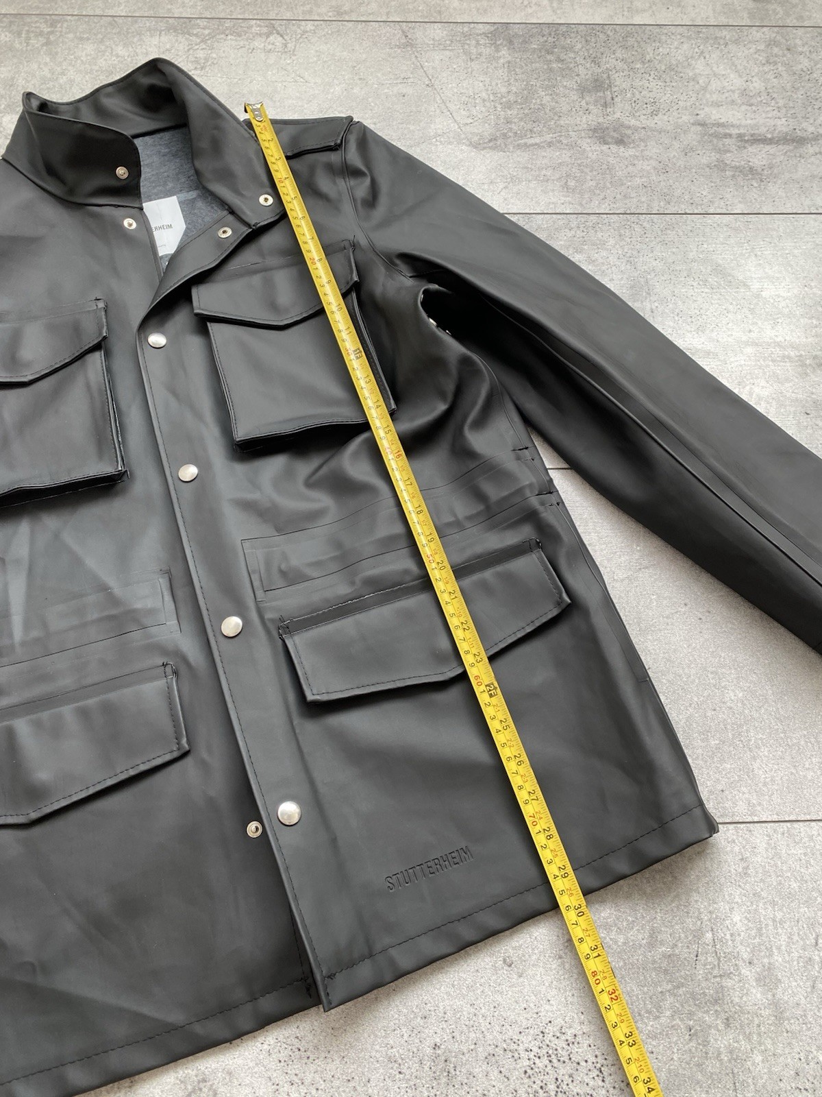 STUTTERHEIM Stockholm Men’s M-65 Rain Coat Black Jacket Size M