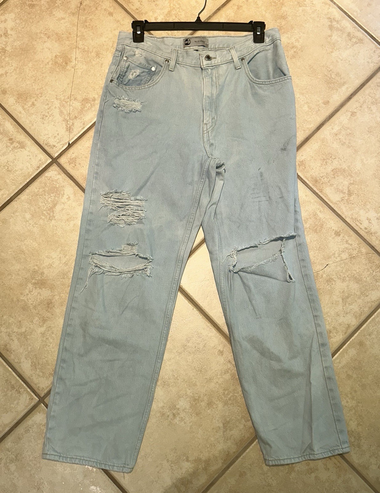 Levi’s Silver Tab Baggy Distressed Jeans Mens Size 34 Grunge Skater