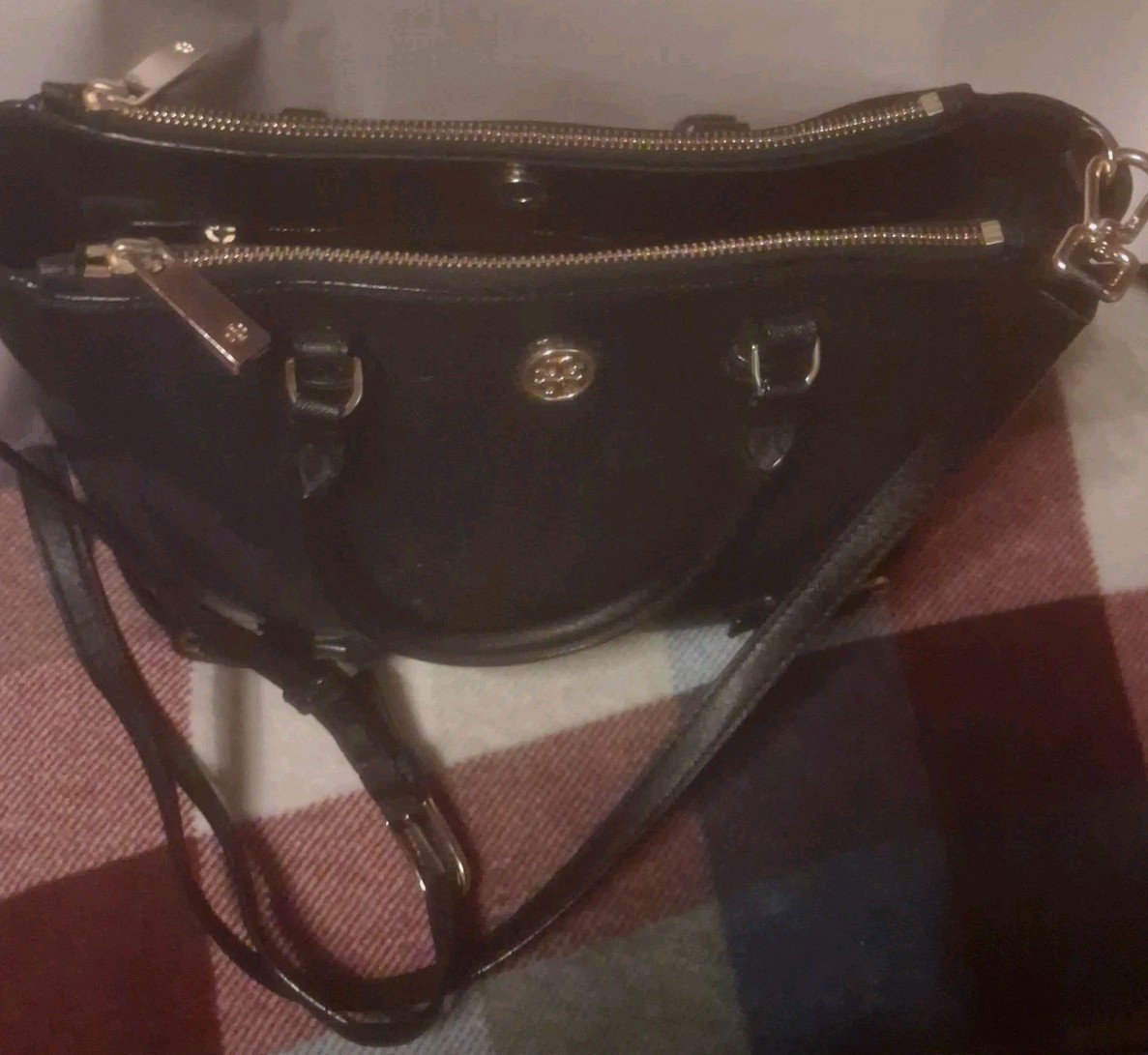 Tory Burch Robinson Multi Saffiano Double Zip Tote Crossbody Shoulder Bag