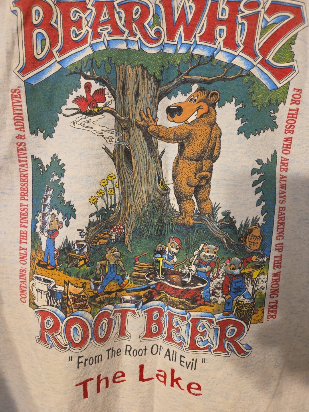 Vintage 80’s Bear Whiz Beer Humor Promo Graphic T Shirt Size Large
