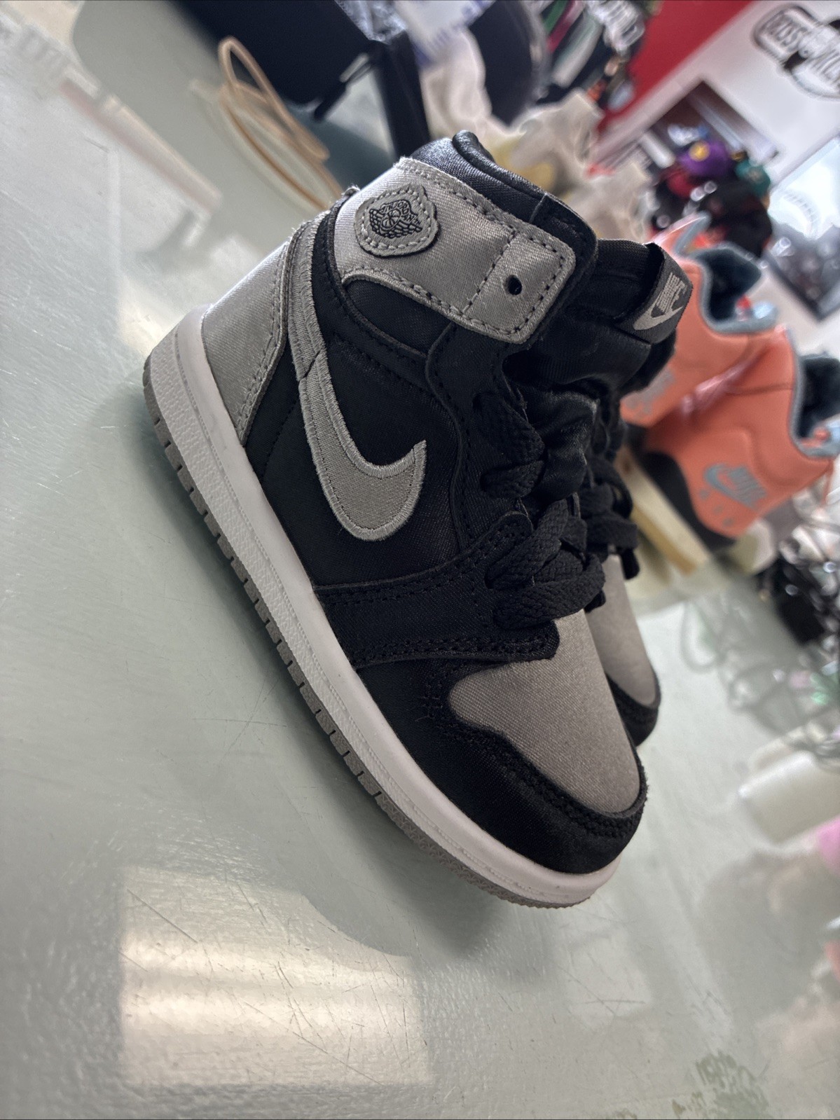 Nike Air Jordan 1 Retro High OG Satin Shadow Black/Grey FD5305-010 SZ 6C No Box
