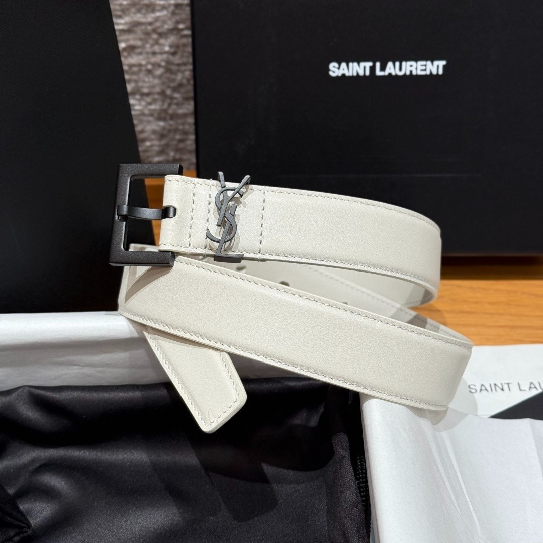 Authentic Yves Saint Laurent Belt YSL Black Buckle Width:3.0cm/1.18inchs
