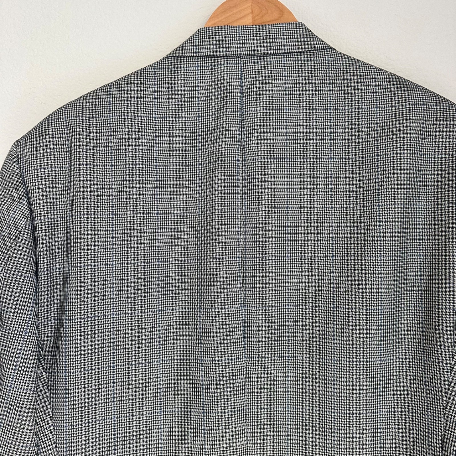 Nautica Men’s Gray Houndstooth Windowpane Sport Coat Blazer Men’s 42R Classic