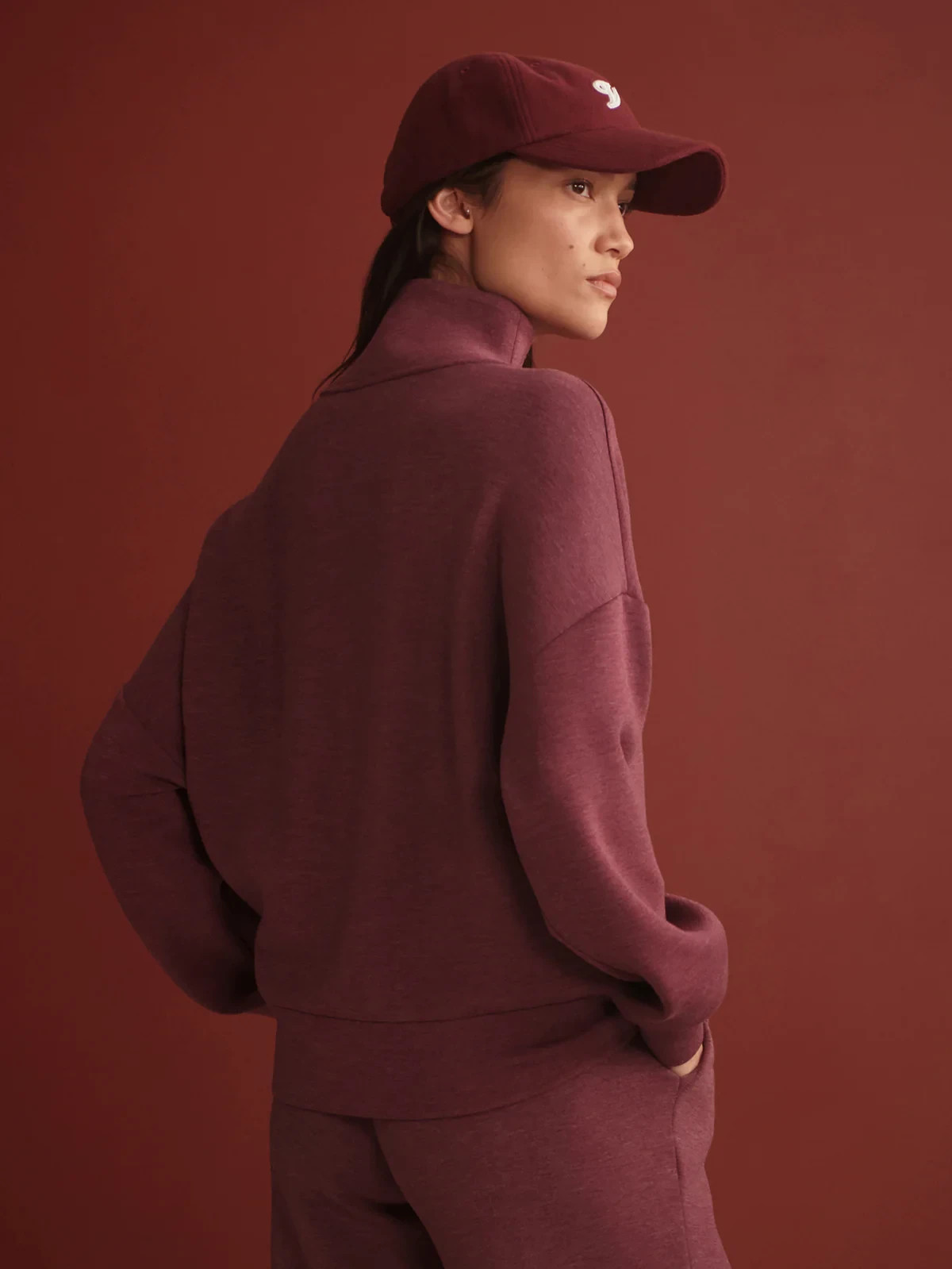 🧡*NWT*Varley Hawley Half-Zip Sweater Pullover Women’s Size L – Sassafras Marl