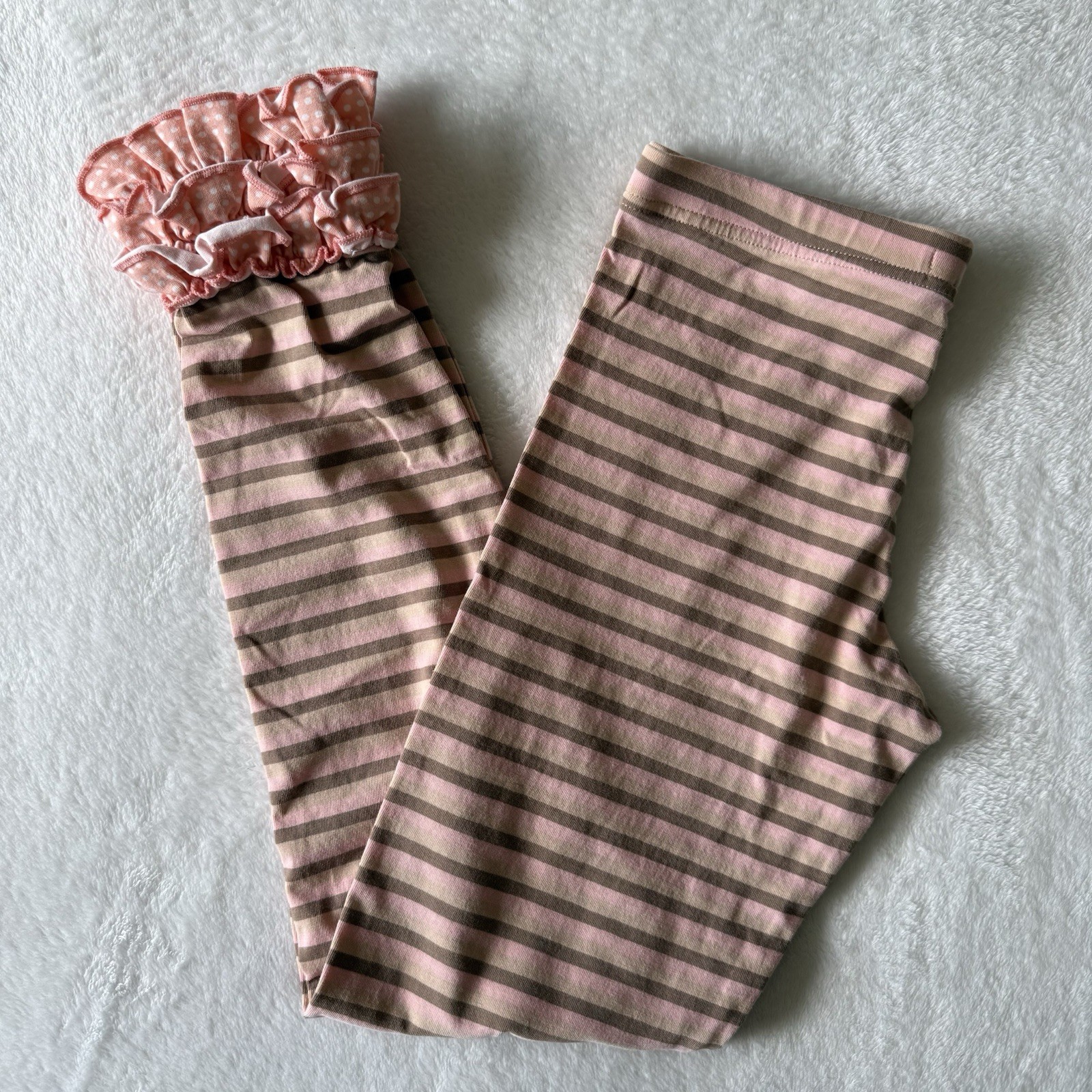 Matilda Jane Happy and Free Taffy Pull Ruffle Leggings Girls Size 12 Striped
