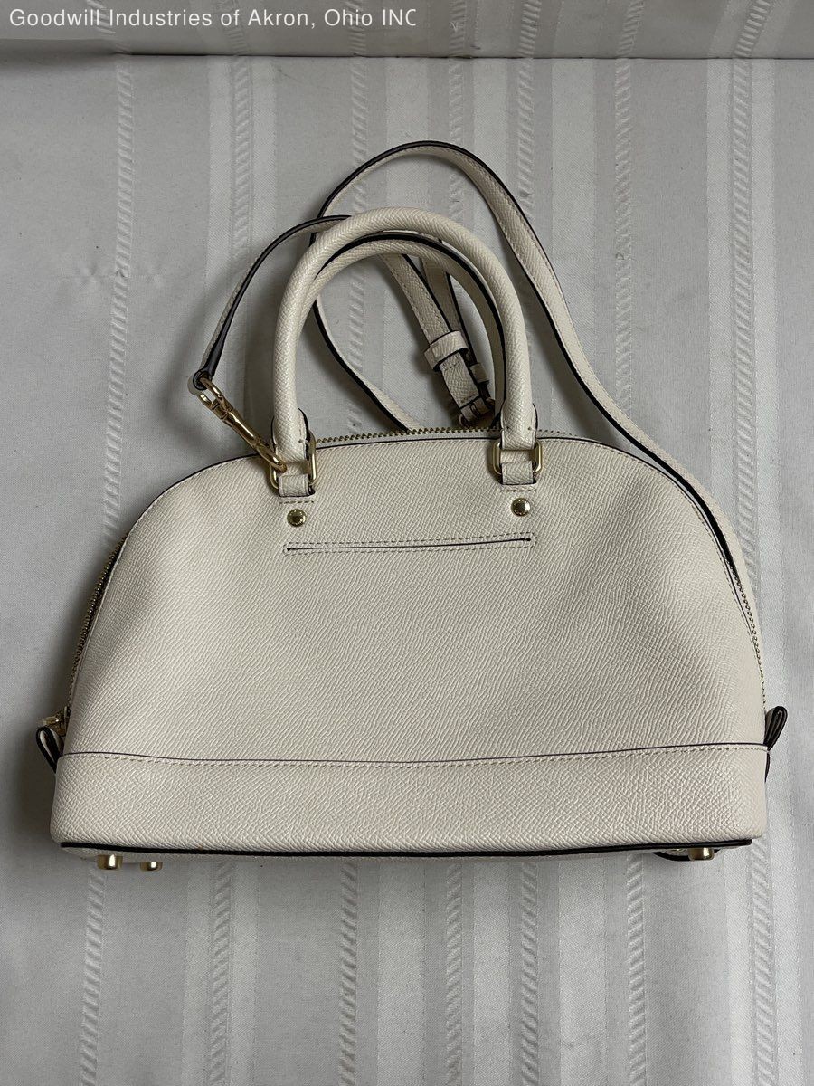 Coach White Leather Mini Sierra Dome Satchel Bag Gold Hardware COA