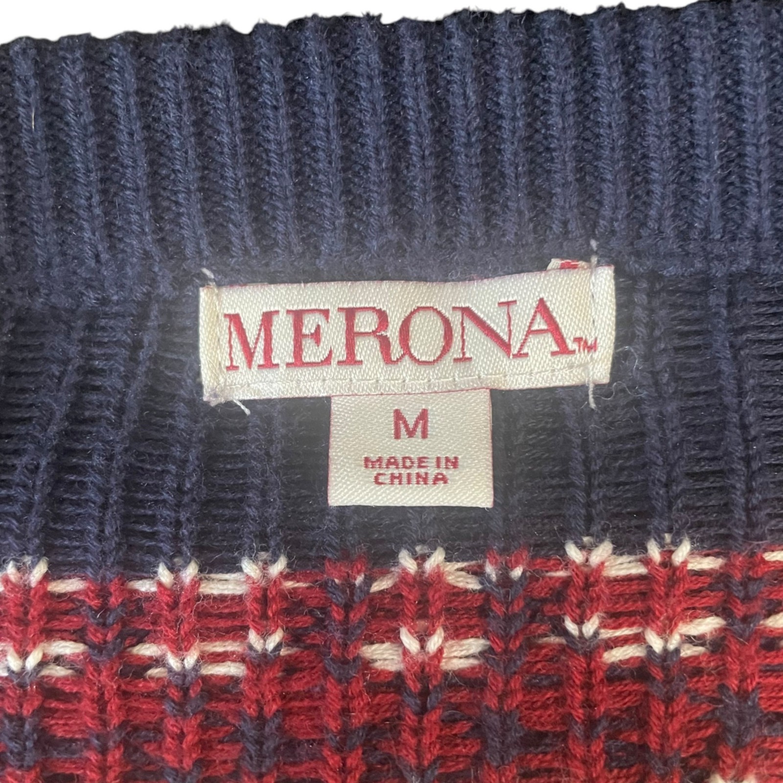Merona Fair Isle Sweater Holiday Cottagecore Soft Grunge Y2K Preppy Navy M