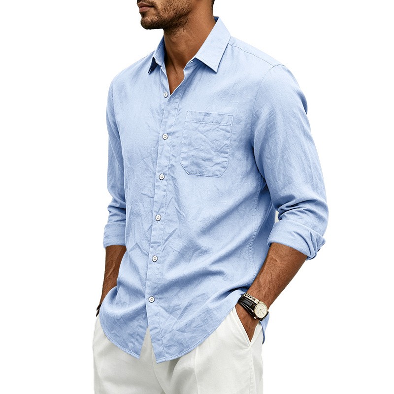 Summer Autumn Loose Lapel Men’s Casual Shirt