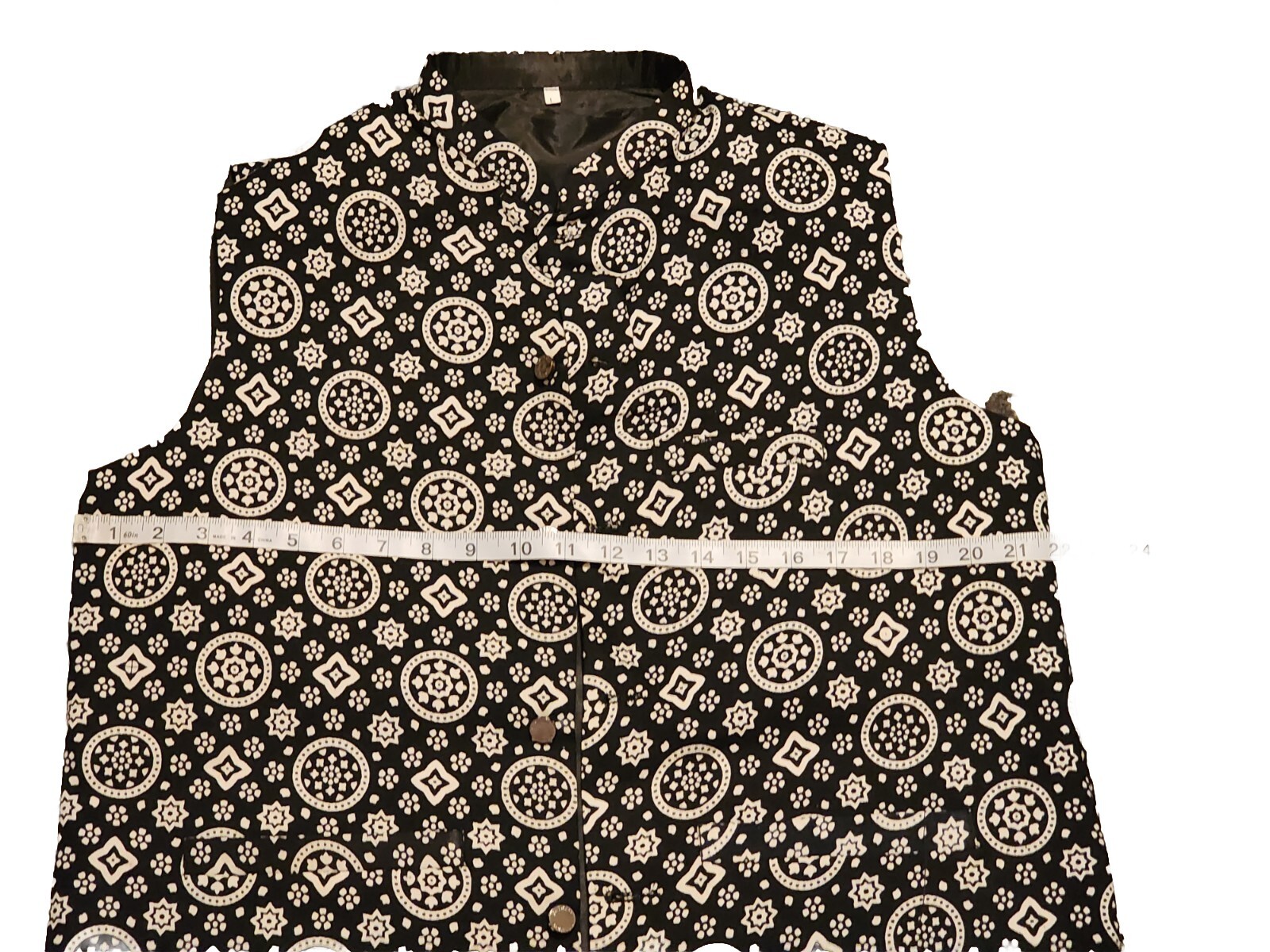 Men Traditional Sindhi Ajrak Print Waistcoat.