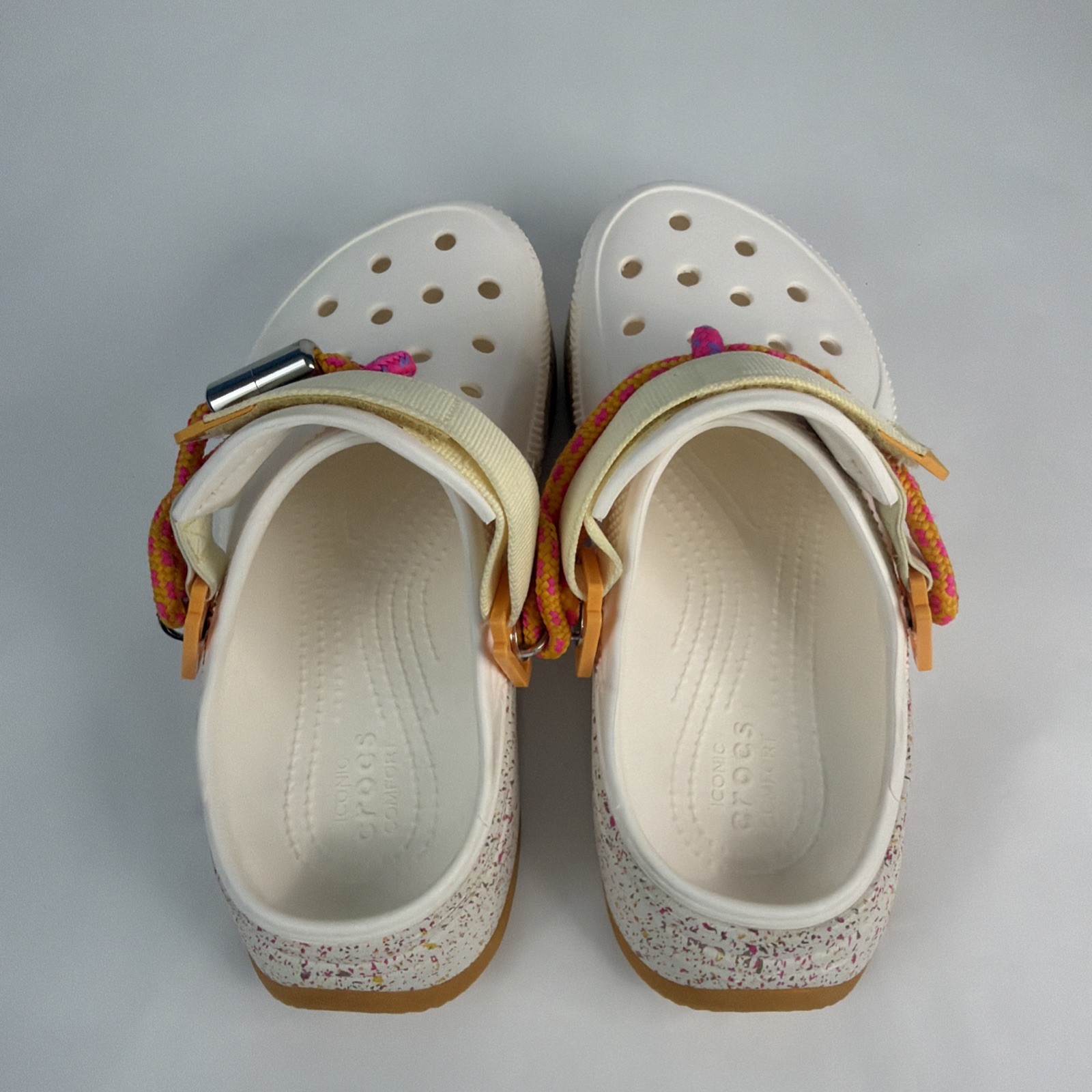 Crocs Hiker Xscape Festival Clogs Orange Speckled Confetti Sandal Size W6 M4
