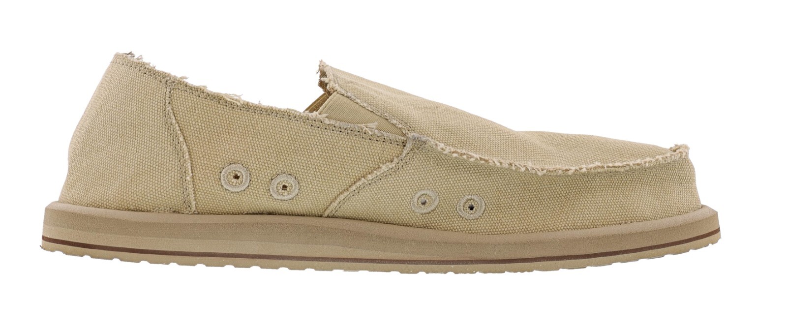 SANUK MEN’S VAGABOND SIDEWALK SURFER KHAKI LOAFER SHOES