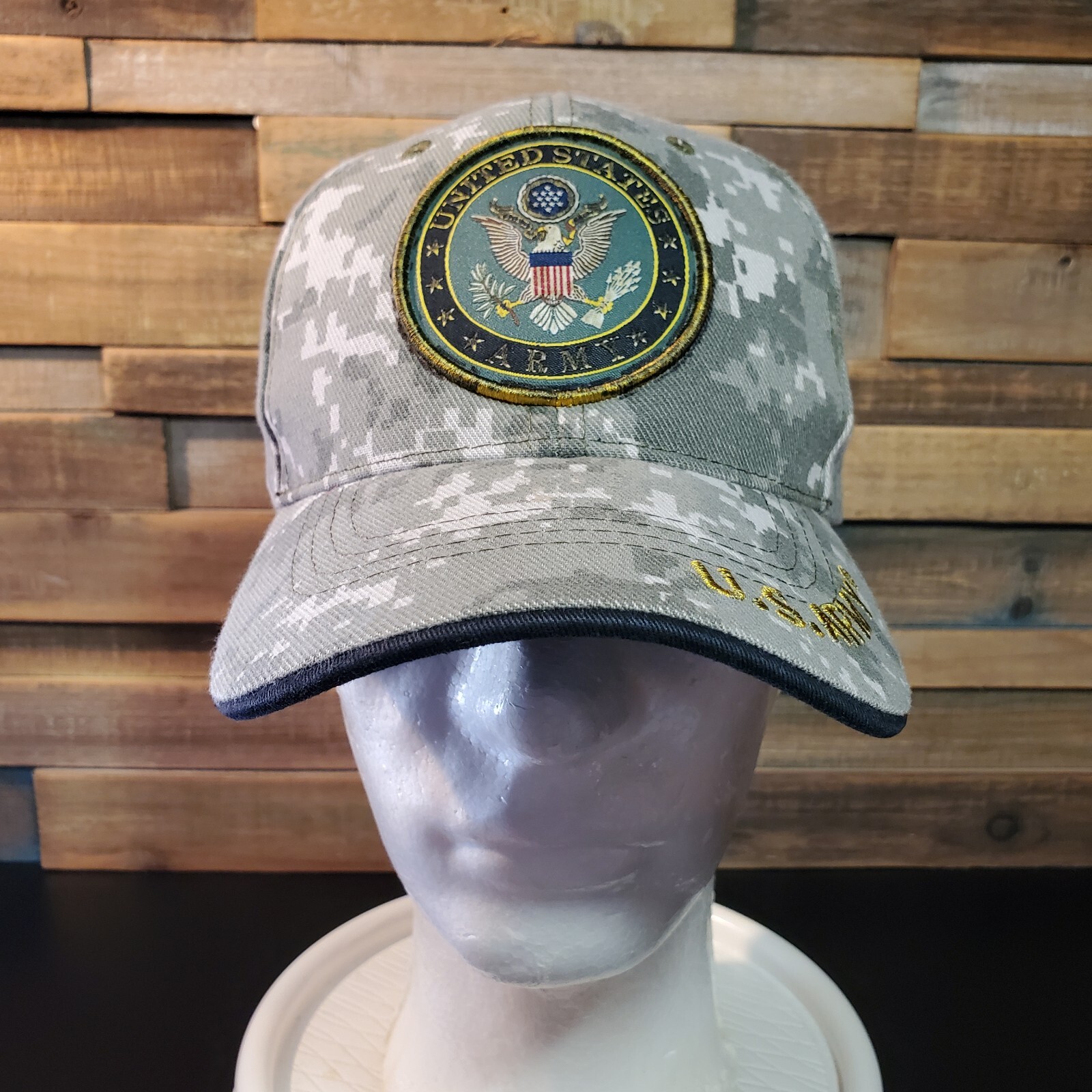 U.S. Army Hat Strap Back Digital Camo JM Warriors Military Baseball Maga Trump