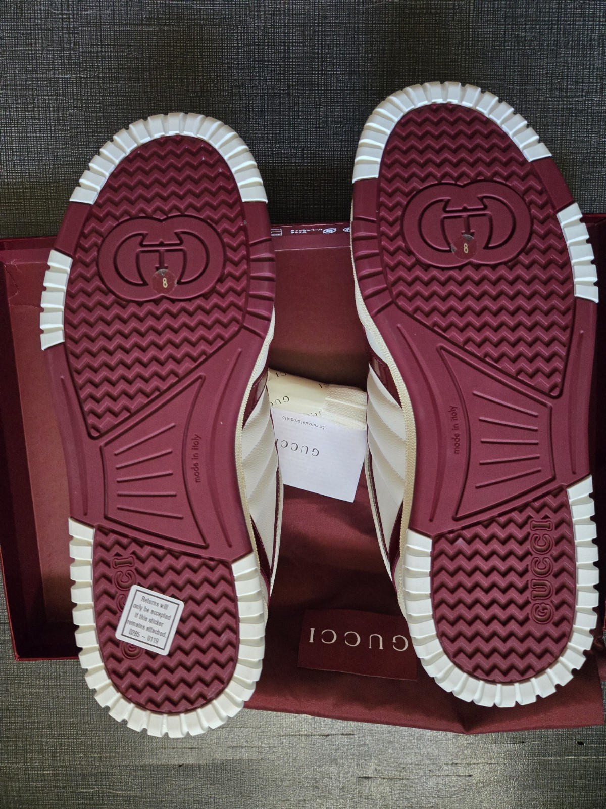 Gucci Re-Web Sneaker White Rosso Ancora G size 8 US 9