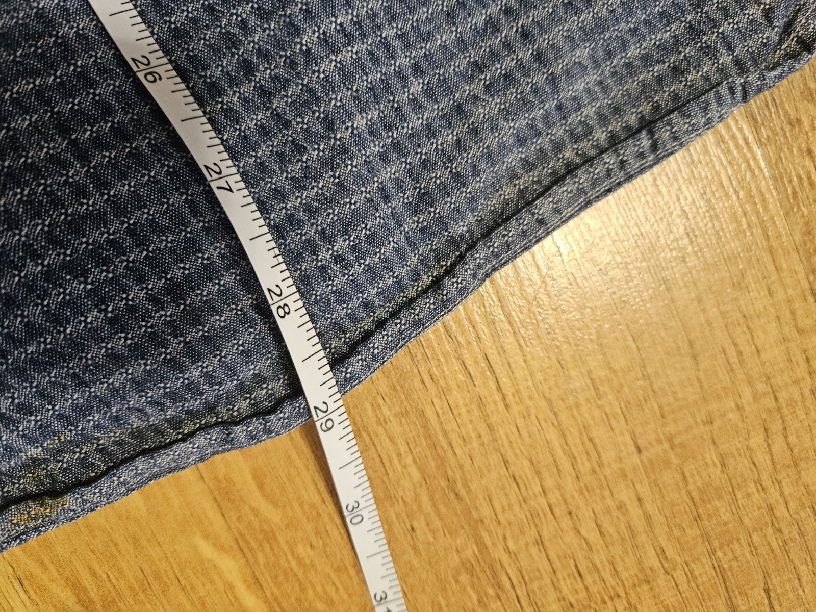 GUSTIN classic fit large INDIGO DYE CONE DENIM JACQUARD 6oz fabric shirt USA