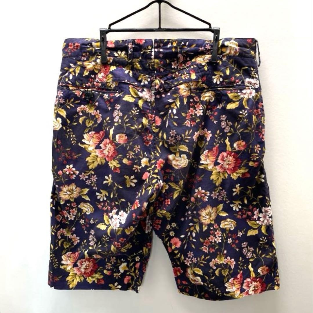 Engineered Garments Floral Cinch Back Shorts 32 Made in USA Botanical F/S