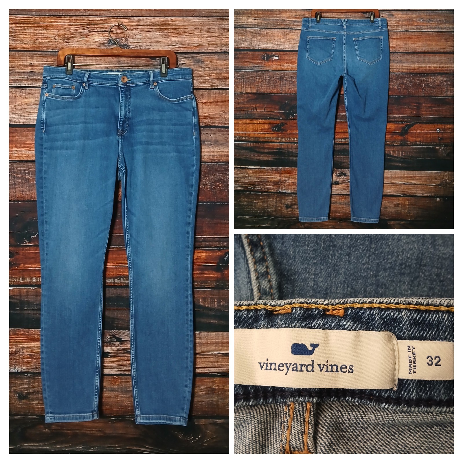 Vineyard Vines Jeans 32 14 High Rise Skinny Ankle Blue Denim Stretch