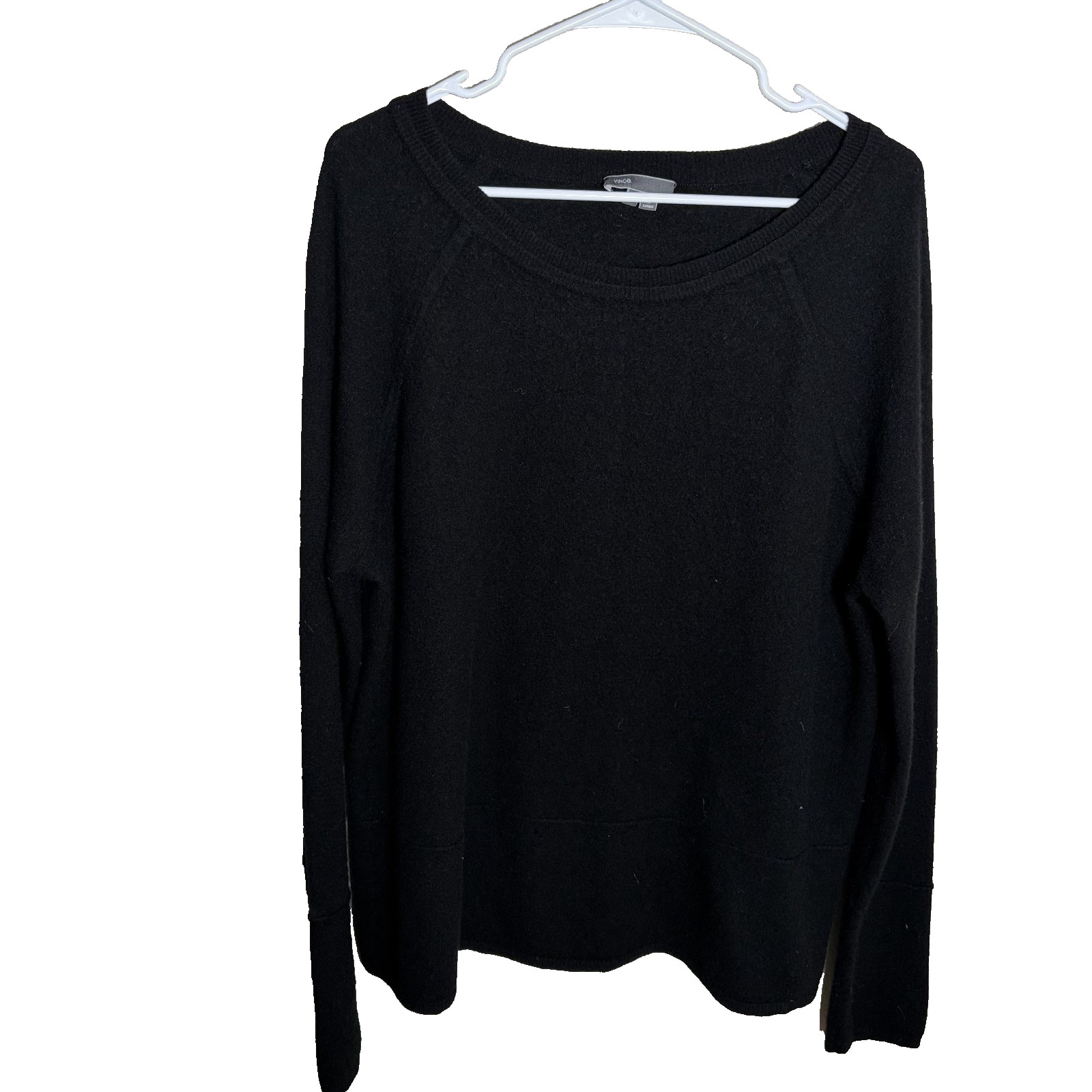 Vince. Sweater Women’s XL Pullover Black 100% Cashmere Round Neck Knit