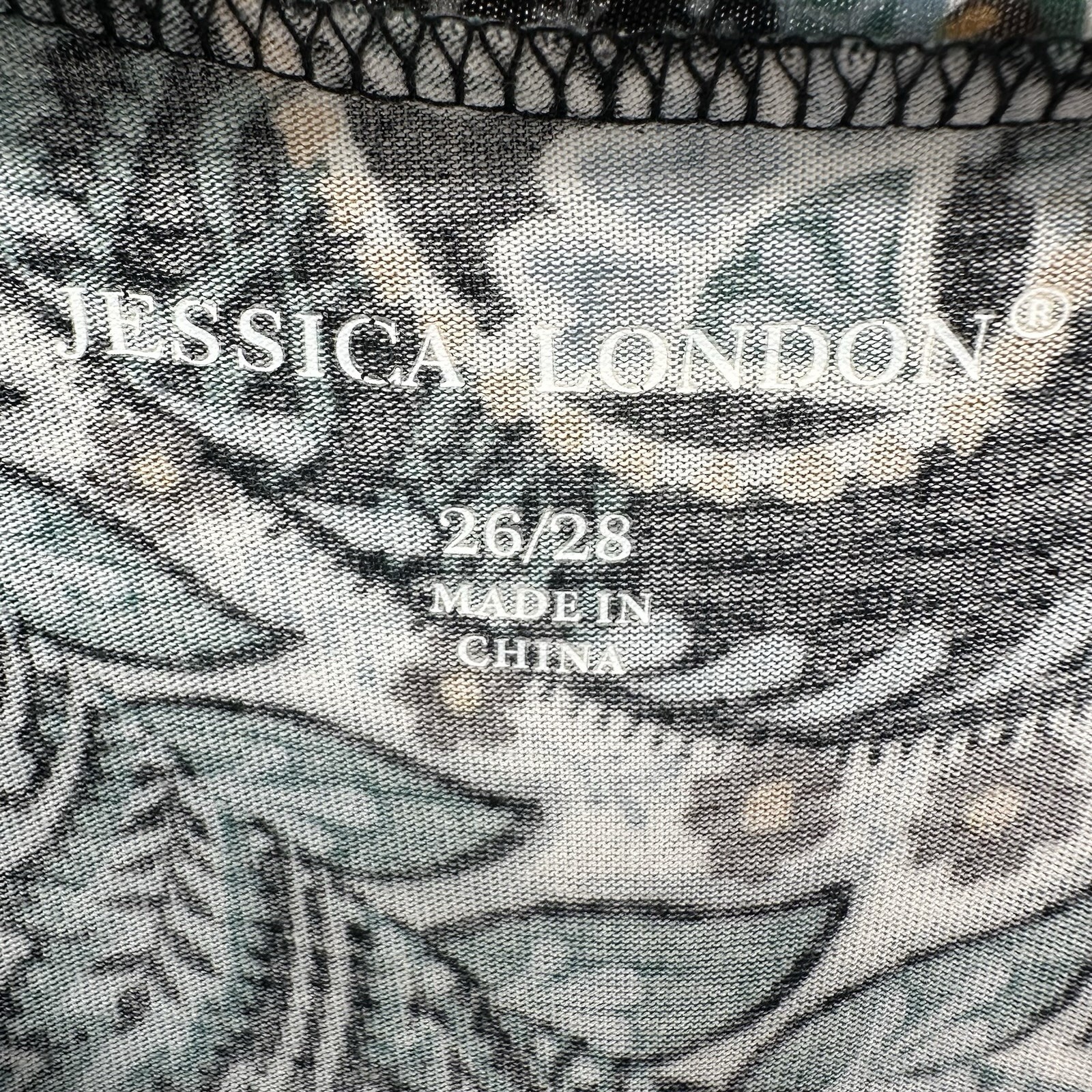 Jessica London Paisley Tunic Top Plus Sz 26/28 Teal Boho Resort Travel AD30