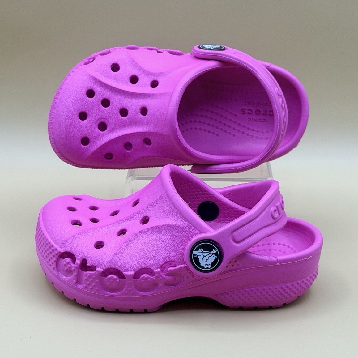 CROCS Toddler Baya Clog Size 6C Girls – Vibrant Bright Pink EUC