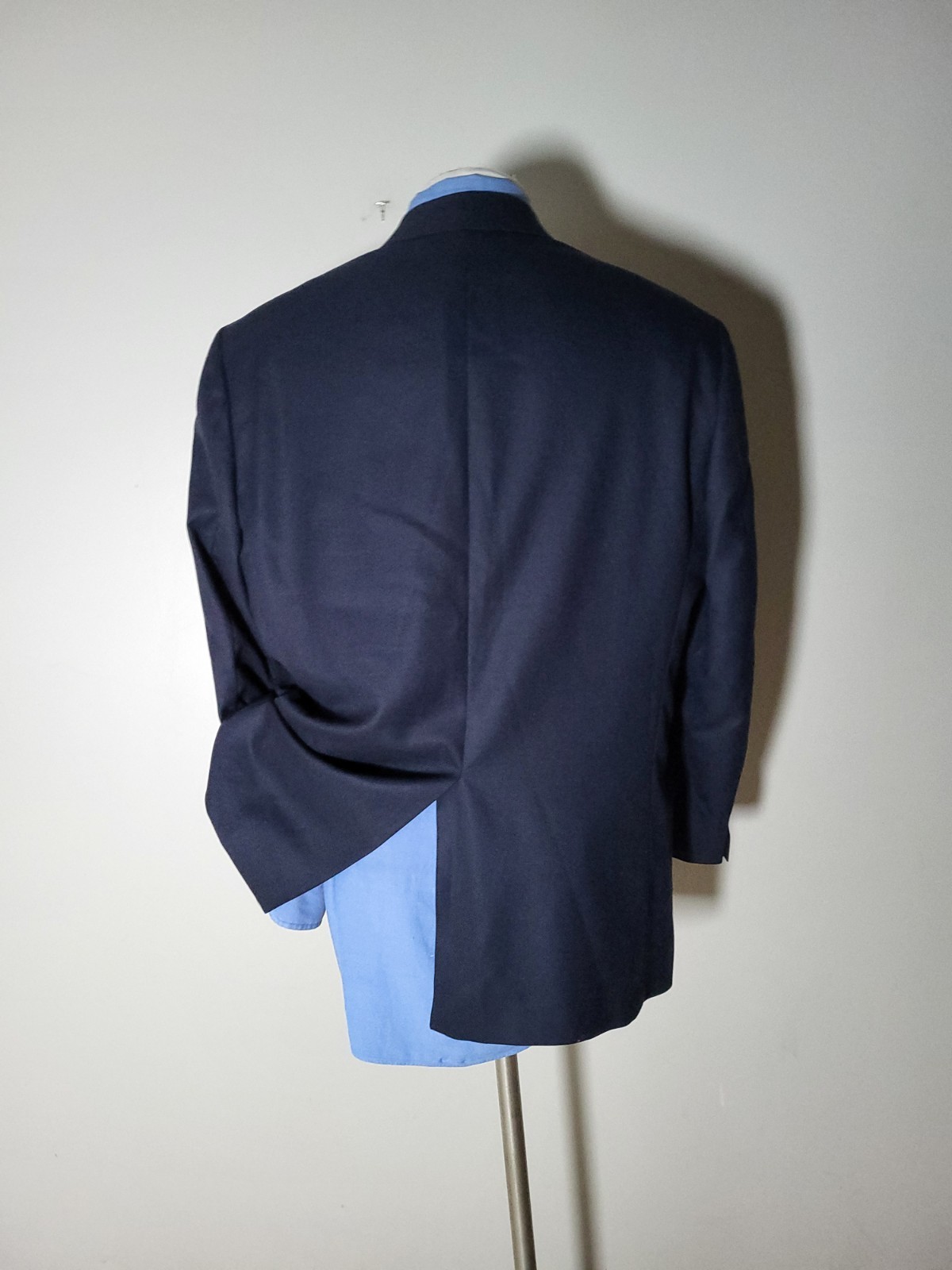 Hart Schaffner Marx Gold Trumpeter Navy Hopsack Silver Button Blazer 44R 44S