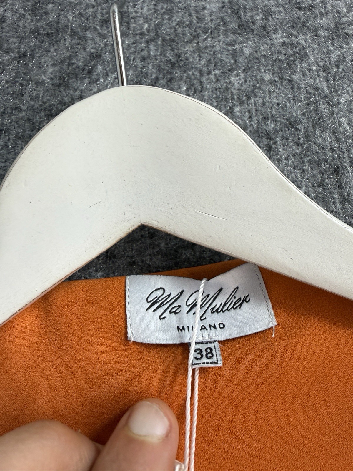 Mia Mulier Milano Blouse Tunic Shirt Medium Orange Oversized Top Italian N46