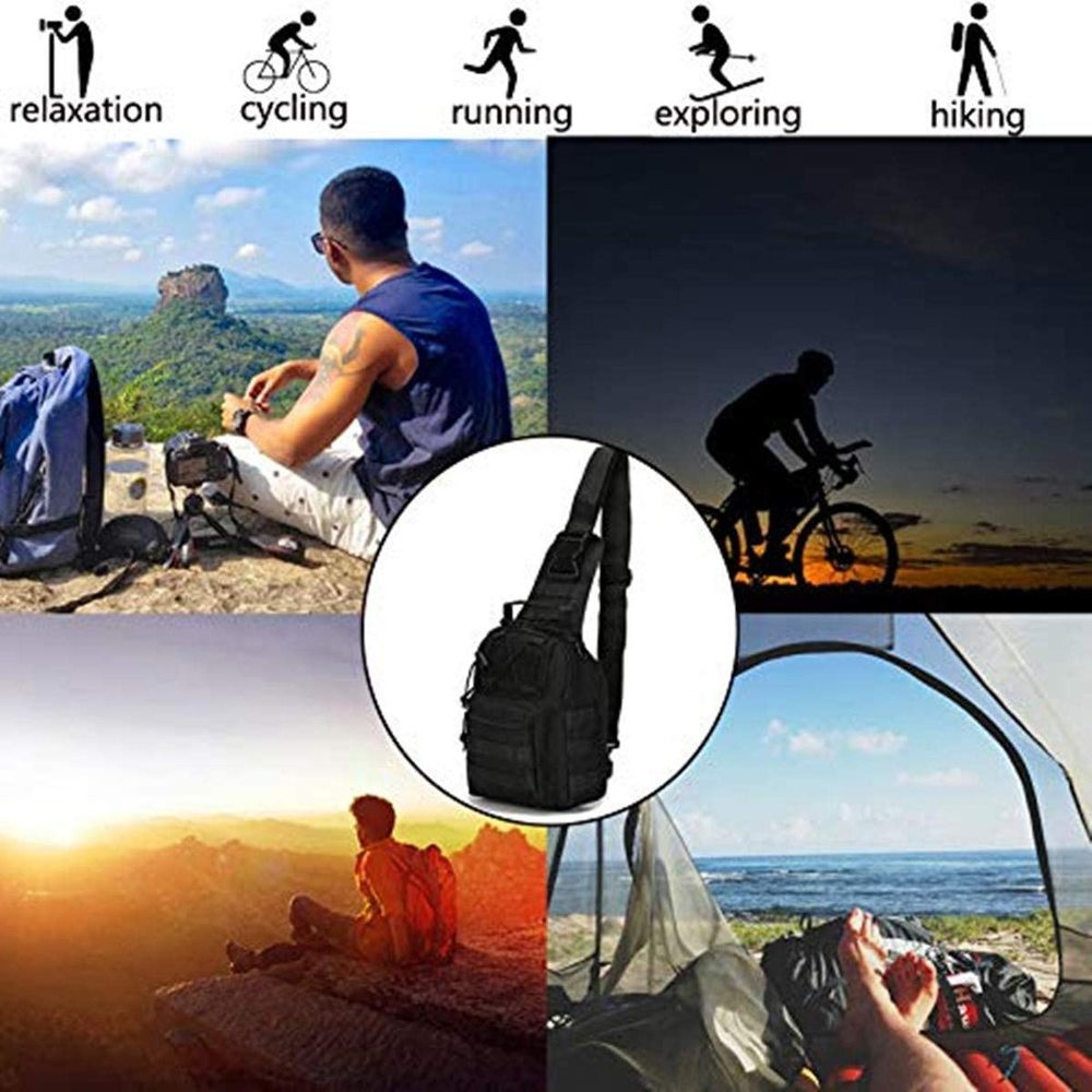 Men Backpack Molle Tactical Sling Chest Bag Assault Pack Messenger Shoulder Bag